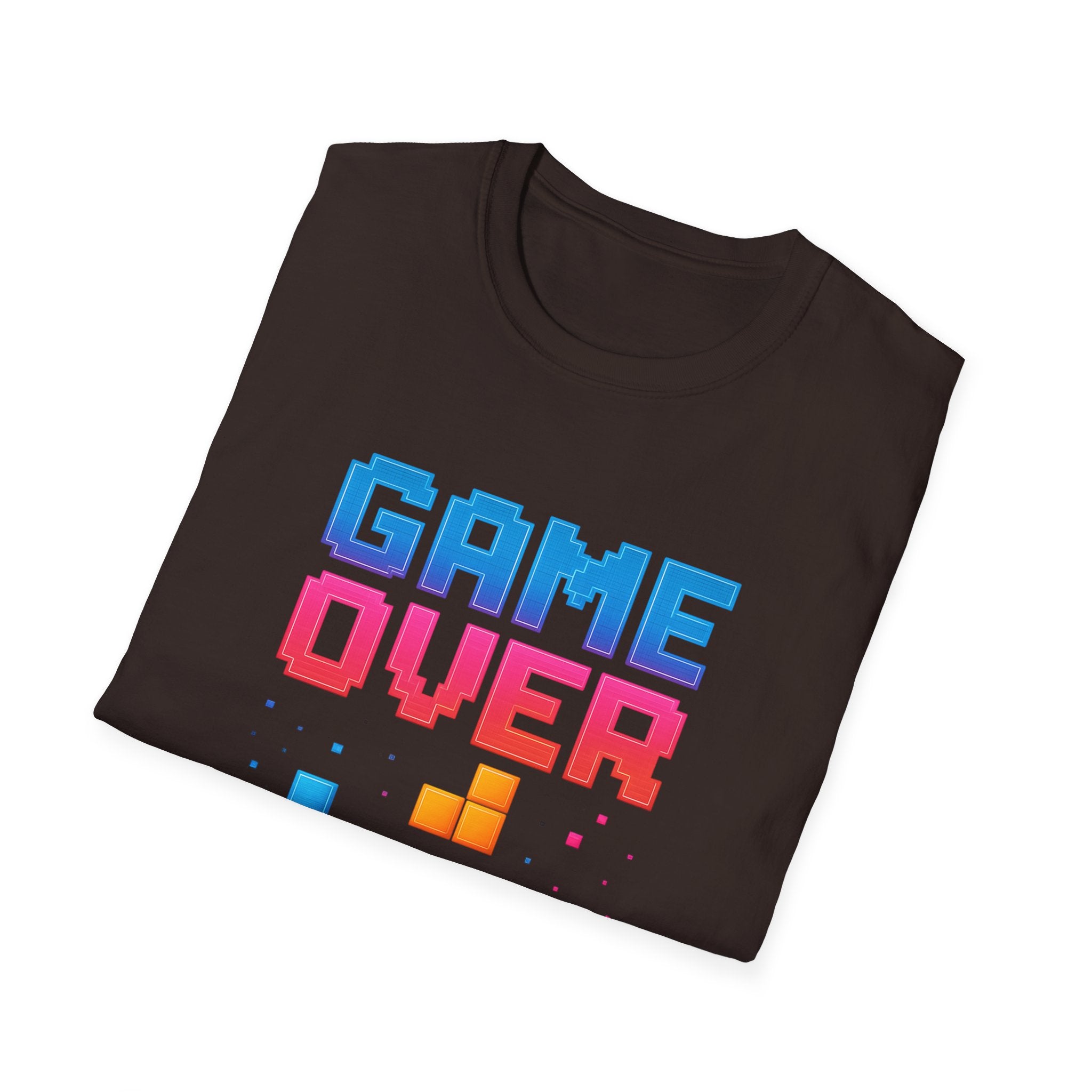 Retro Gamer T-Shirt - Game Over Tee, Unisex Softstyle Shirt, Video Game Apparel, Gamer Gift, Casual Wear, Birthday Present