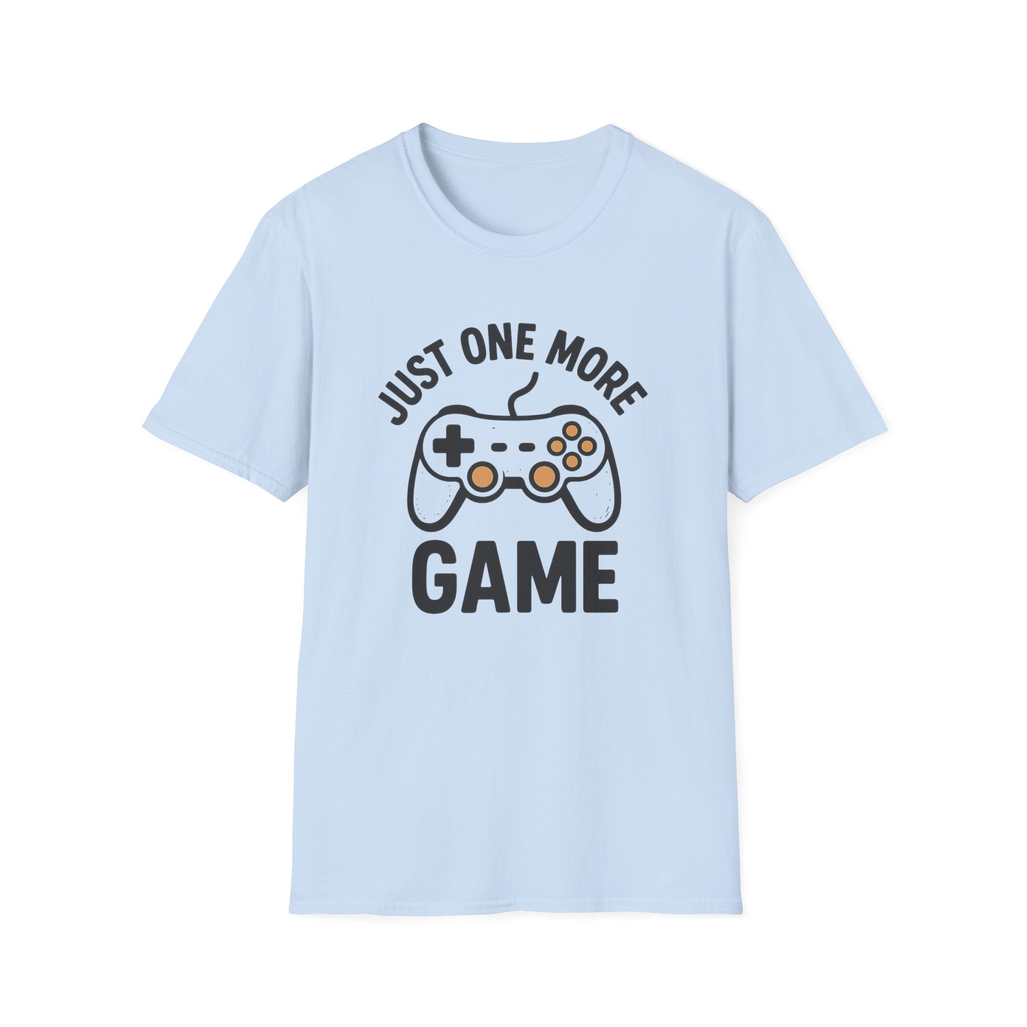Just One More Game Unisex Softstyle T-Shirt, Gamer Tee, Video Game Shirt, Gift for Gamers, Casual Wear, Birthday Present