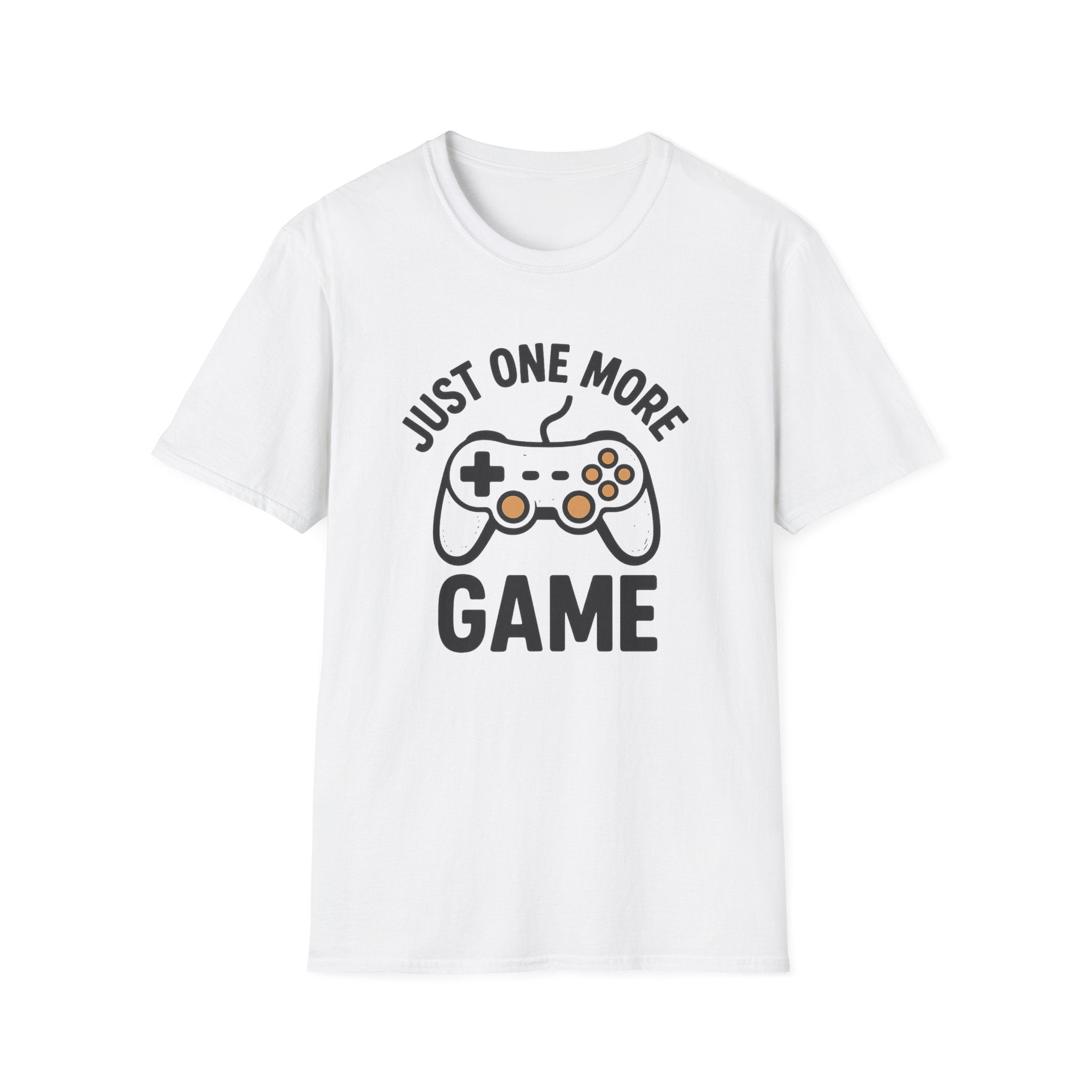 Just One More Game Unisex Softstyle T-Shirt, Gamer Tee, Video Game Shirt, Gift for Gamers, Casual Wear, Birthday Present