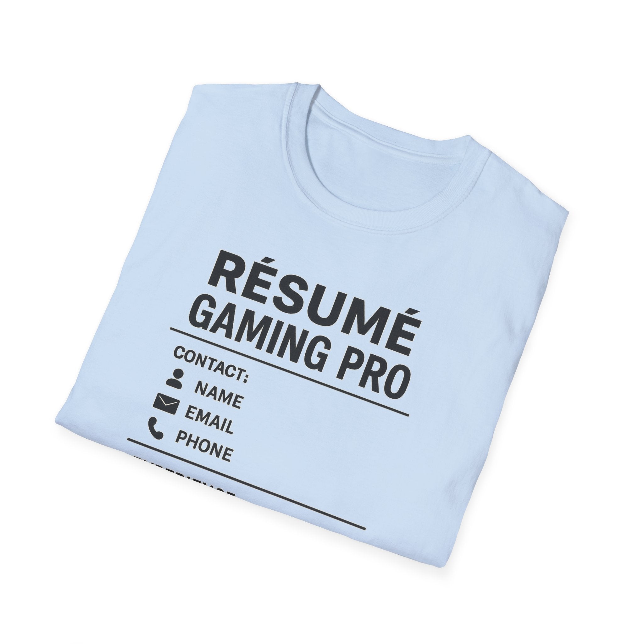 Gaming Pro Resume T-Shirt | Funny Gamer Tee | Gift for Gamers | Video Game Apparel | Casual Gaming Outfit | Gamer's Wardrobe