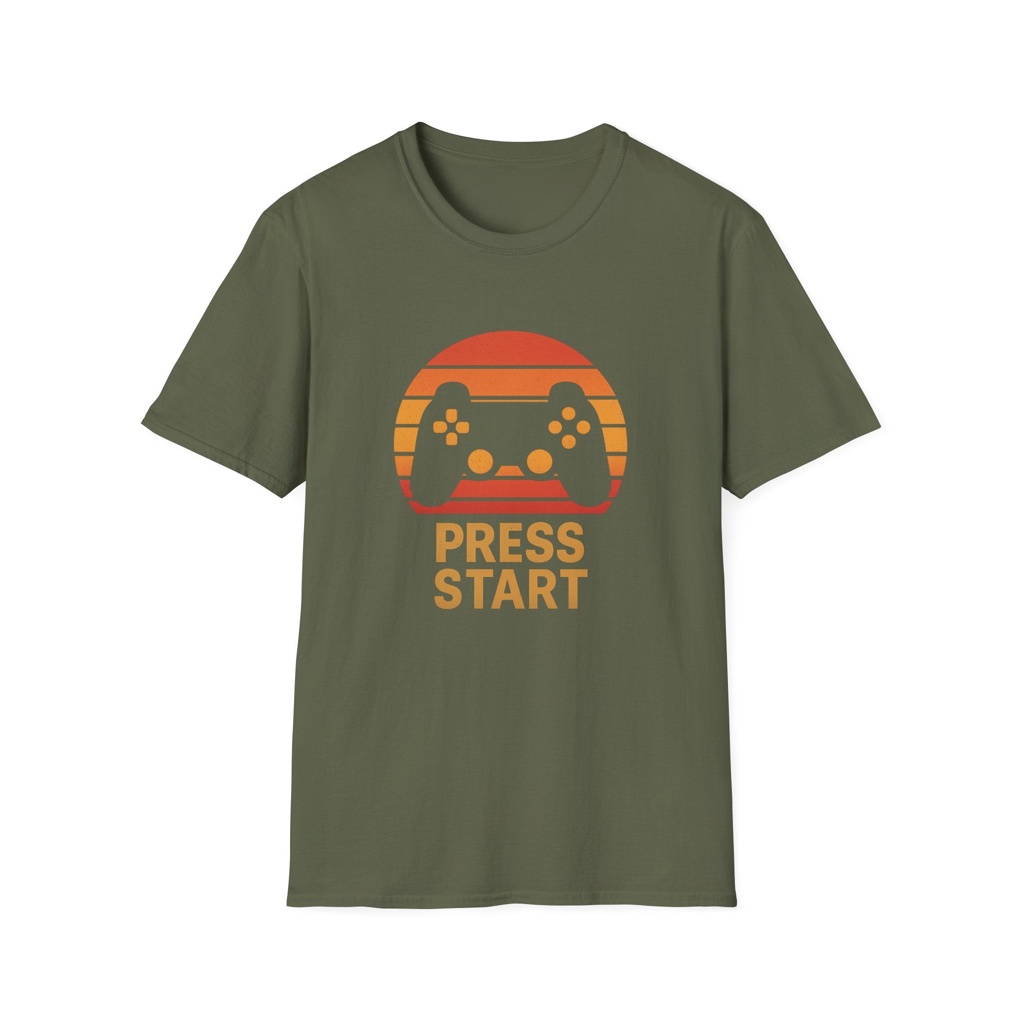 Retro Gamer T-Shirt - Press Start, Unisex Game Tee, Video Game Shirt, Gift for Gamers, Casual Wear, Vintage Gaming Style