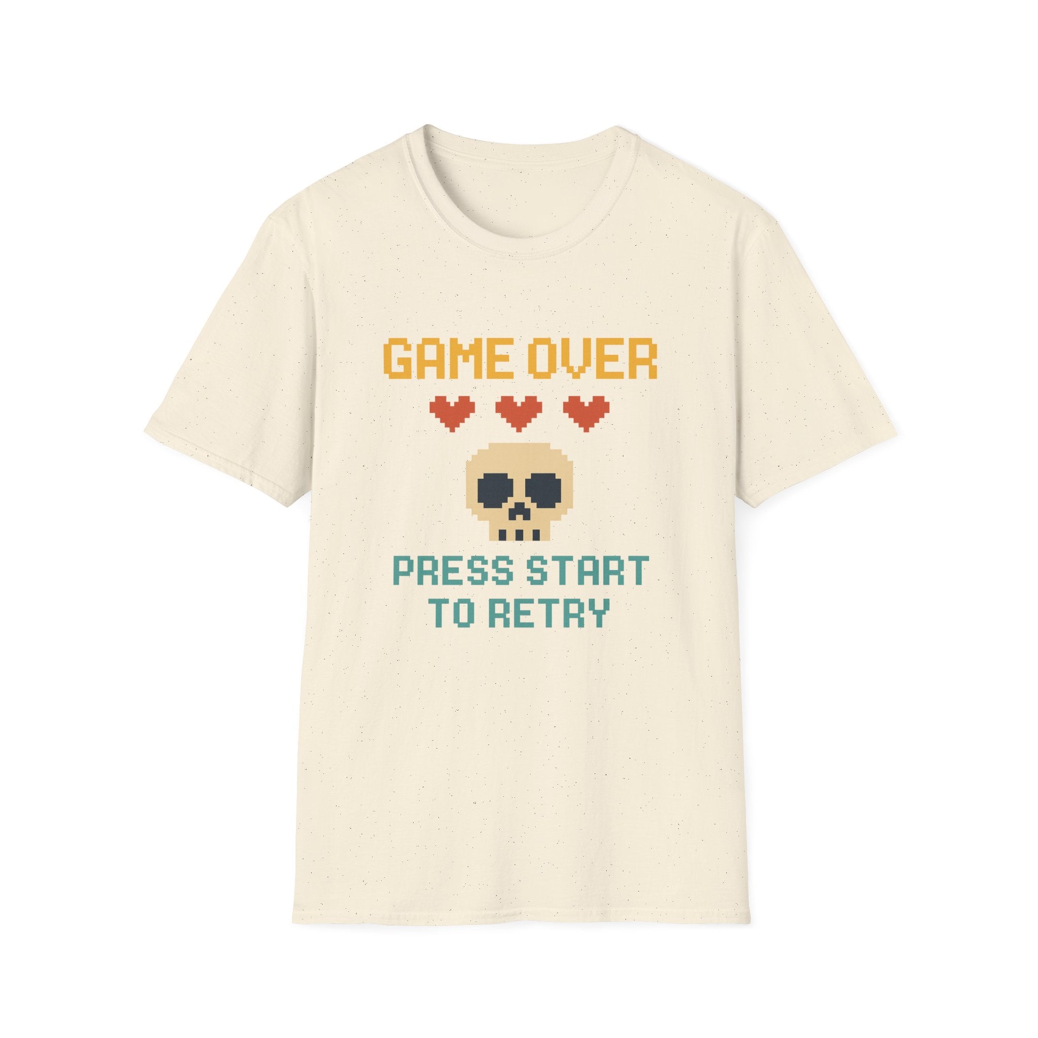 Game Over Vibe Unisex T-Shirt, Fun Gamer Tee, Retro Video Game Shirt, Gift for Gamers, Casual Wear, Everyday Style