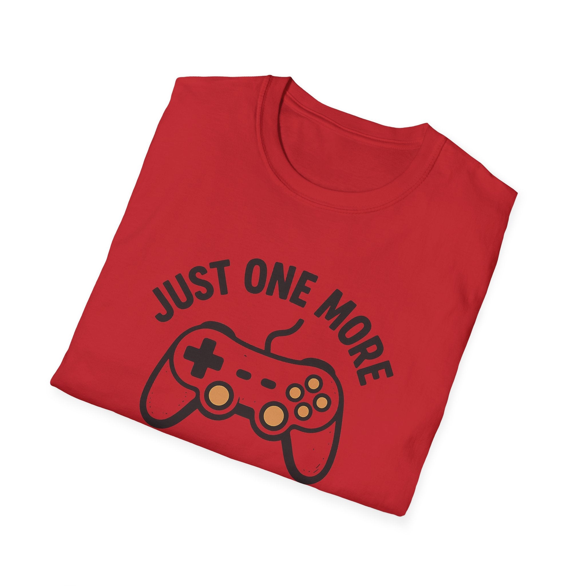 Just One More Game Unisex Softstyle T-Shirt, Gamer Tee, Video Game Shirt, Gift for Gamers, Casual Wear, Birthday Present
