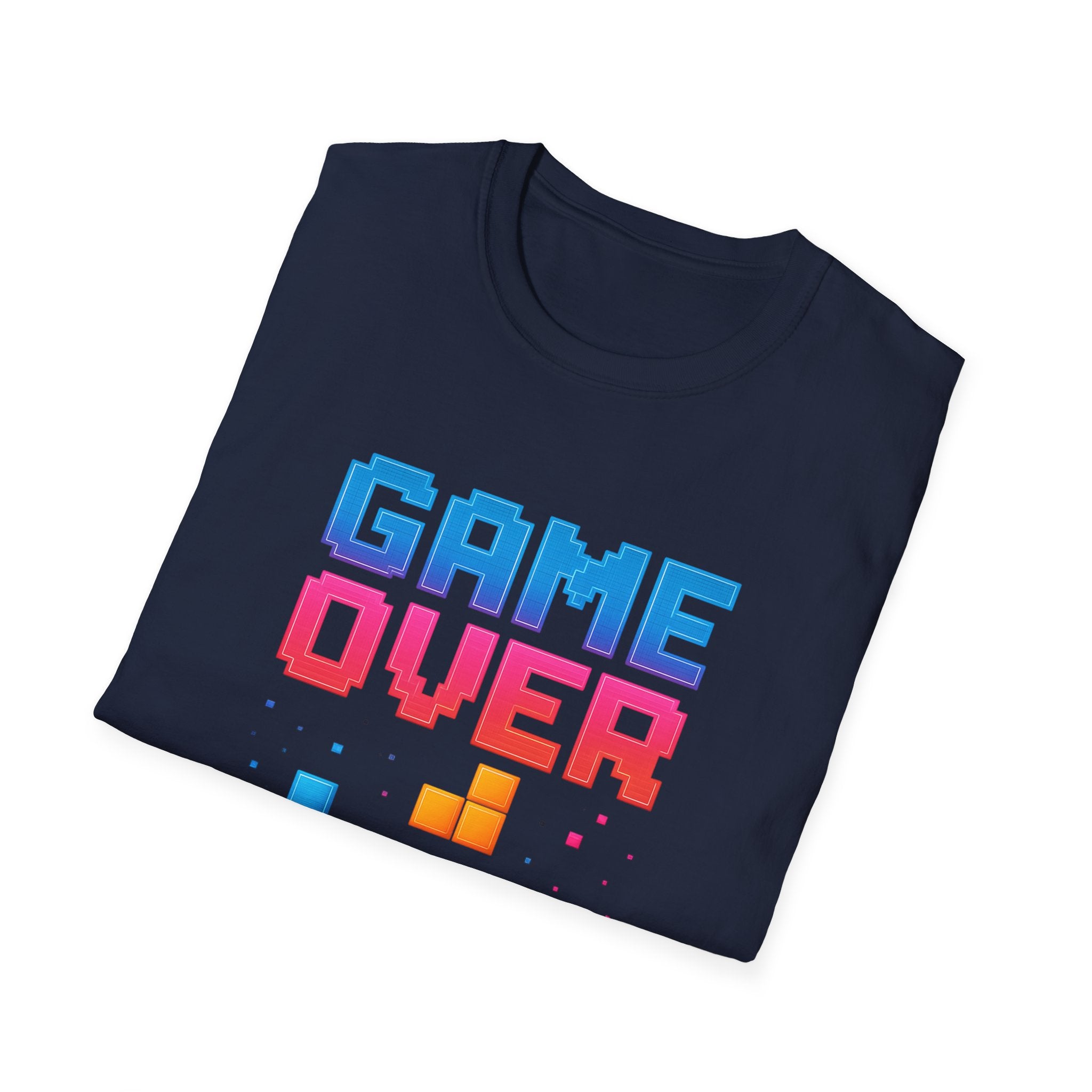 Retro Gamer T-Shirt - Game Over Tee, Unisex Softstyle Shirt, Video Game Apparel, Gamer Gift, Casual Wear, Birthday Present