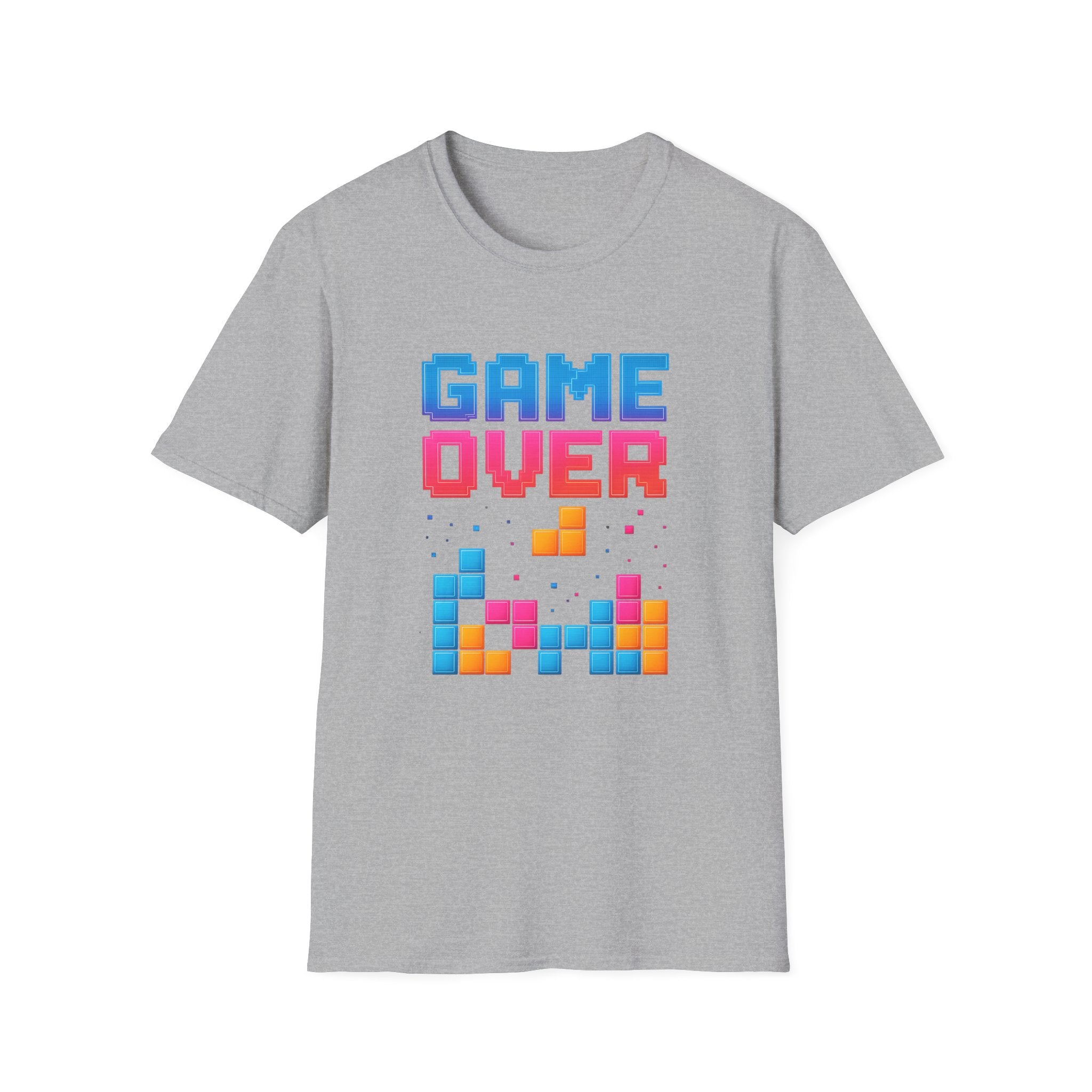 Retro Gamer T-Shirt - Game Over Tee, Unisex Softstyle Shirt, Video Game Apparel, Gamer Gift, Casual Wear, Birthday Present