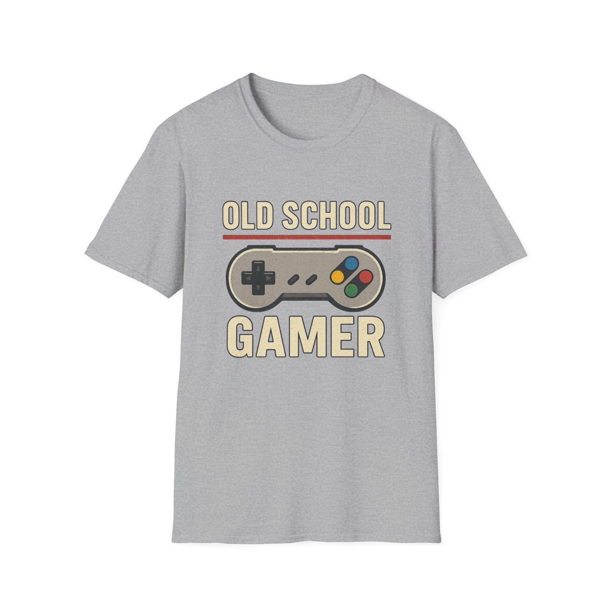 Old School Gamer Unisex Softstyle T-Shirt, Vintage Gamer Tee, Retro Video Game Shirt, Gaming Gift, Nostalgic T-Shirt