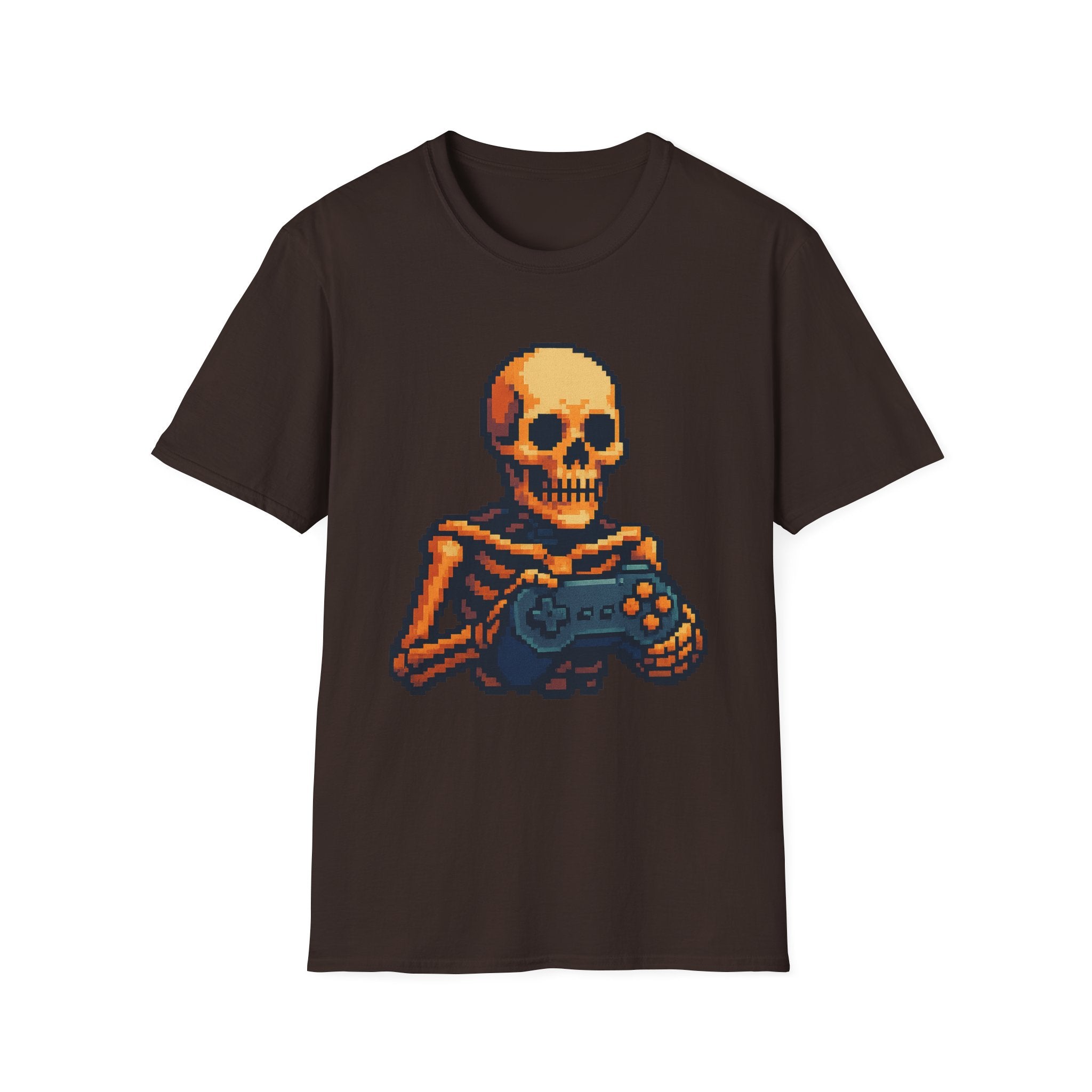 Retro Gamer Skeleton Unisex T-Shirt | Fun Graphic Tee for Gamers | Perfect for Halloween, Gaming Events, Casual Wear, Gift Ideas