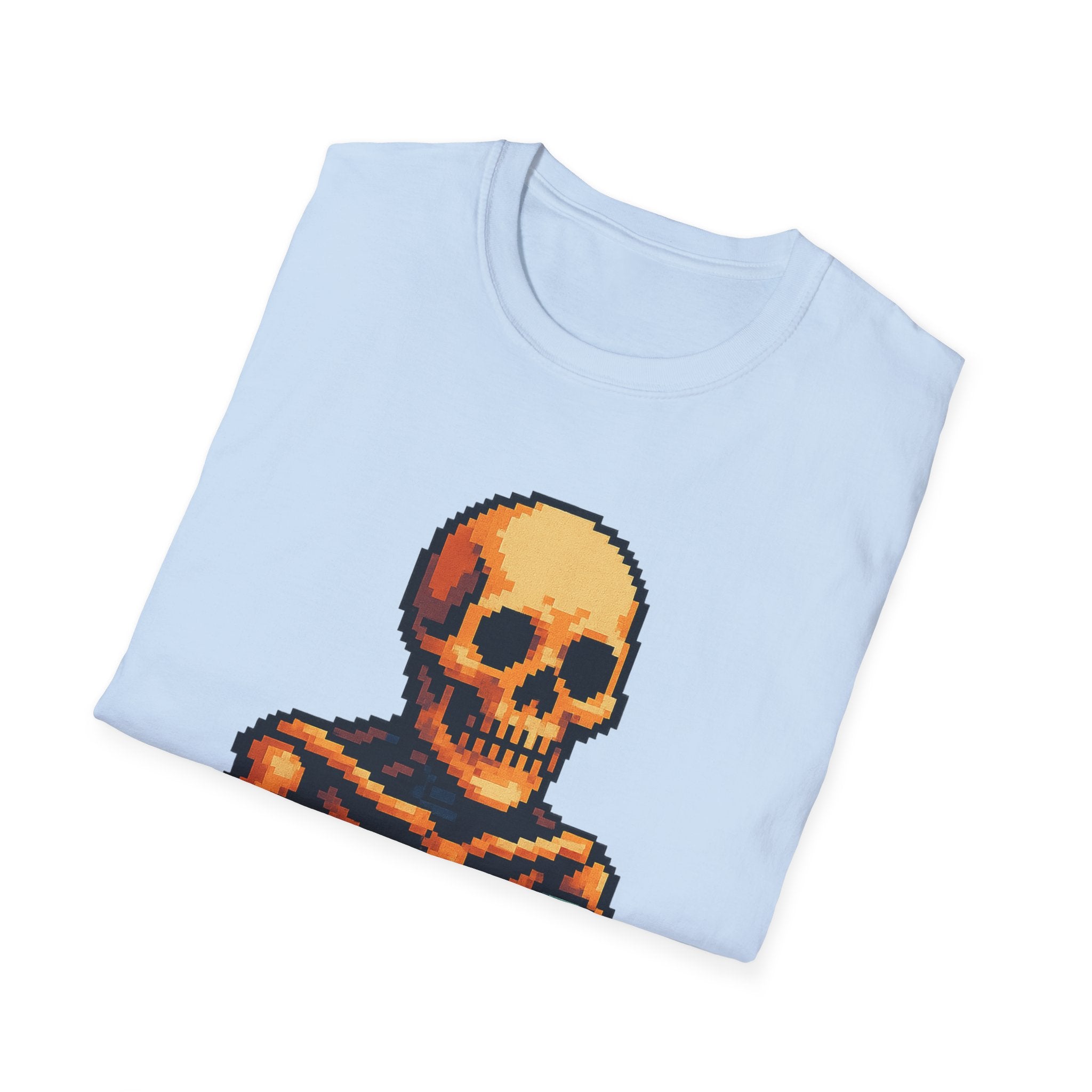 Retro Gamer Skeleton Unisex T-Shirt | Fun Graphic Tee for Gamers | Perfect for Halloween, Gaming Events, Casual Wear, Gift Ideas