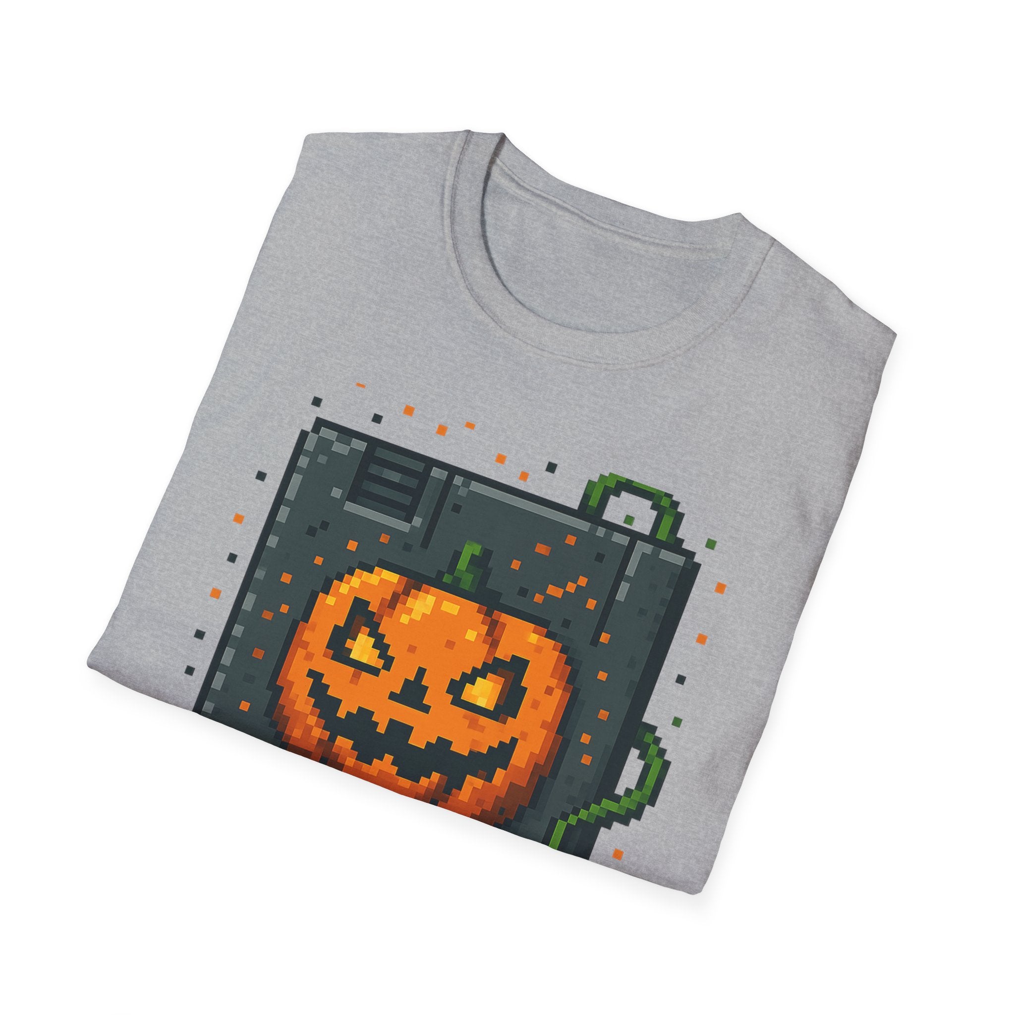 Halloween Inspired Unisex Softstyle T-Shirt, Spooky Graphic Tee, Fall Fashion, Trick or Treat Shirt, Pumpkin Design, Casual Wear