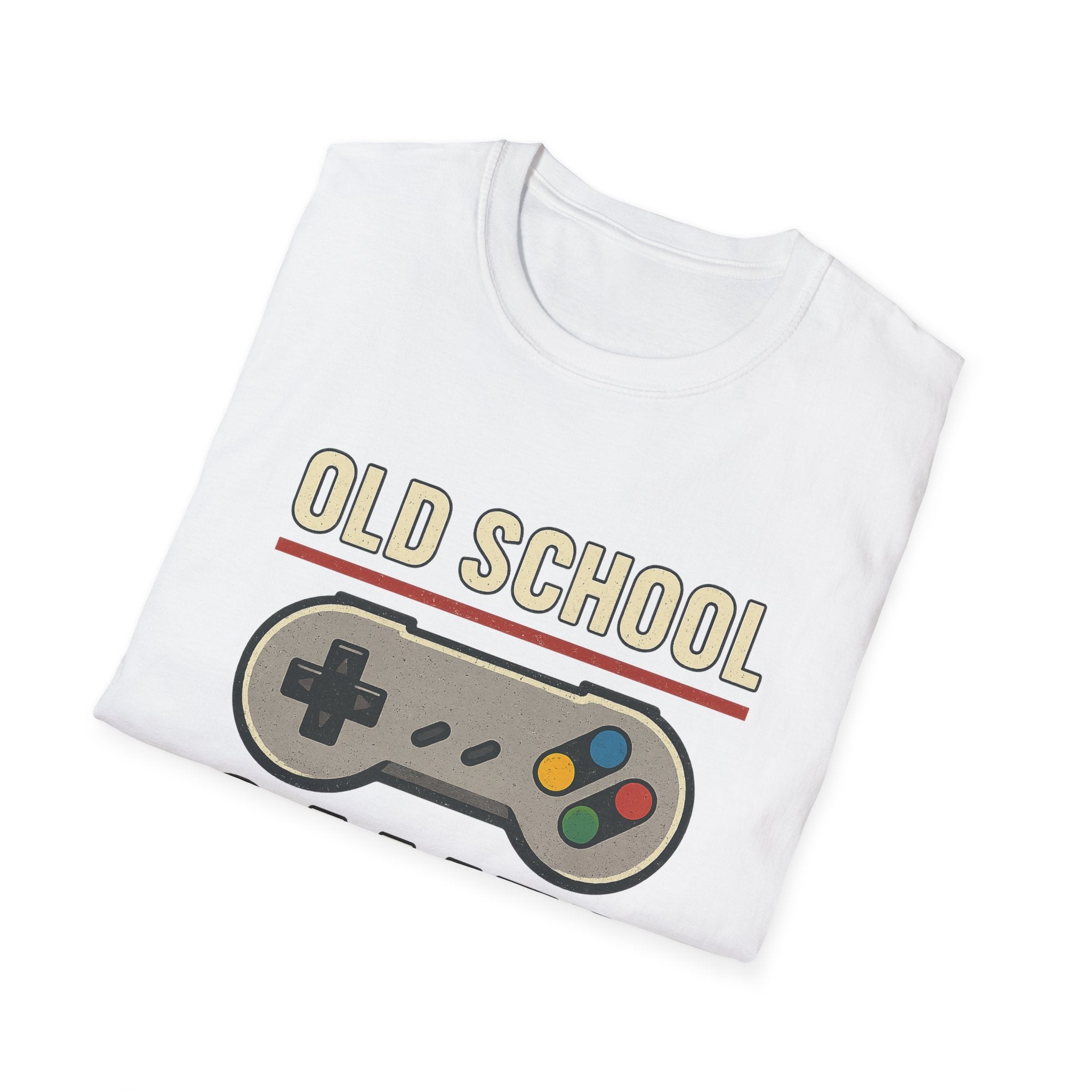 Old School Gamer Unisex Softstyle T-Shirt, Vintage Gamer Tee, Retro Video Game Shirt, Gaming Gift, Nostalgic T-Shirt