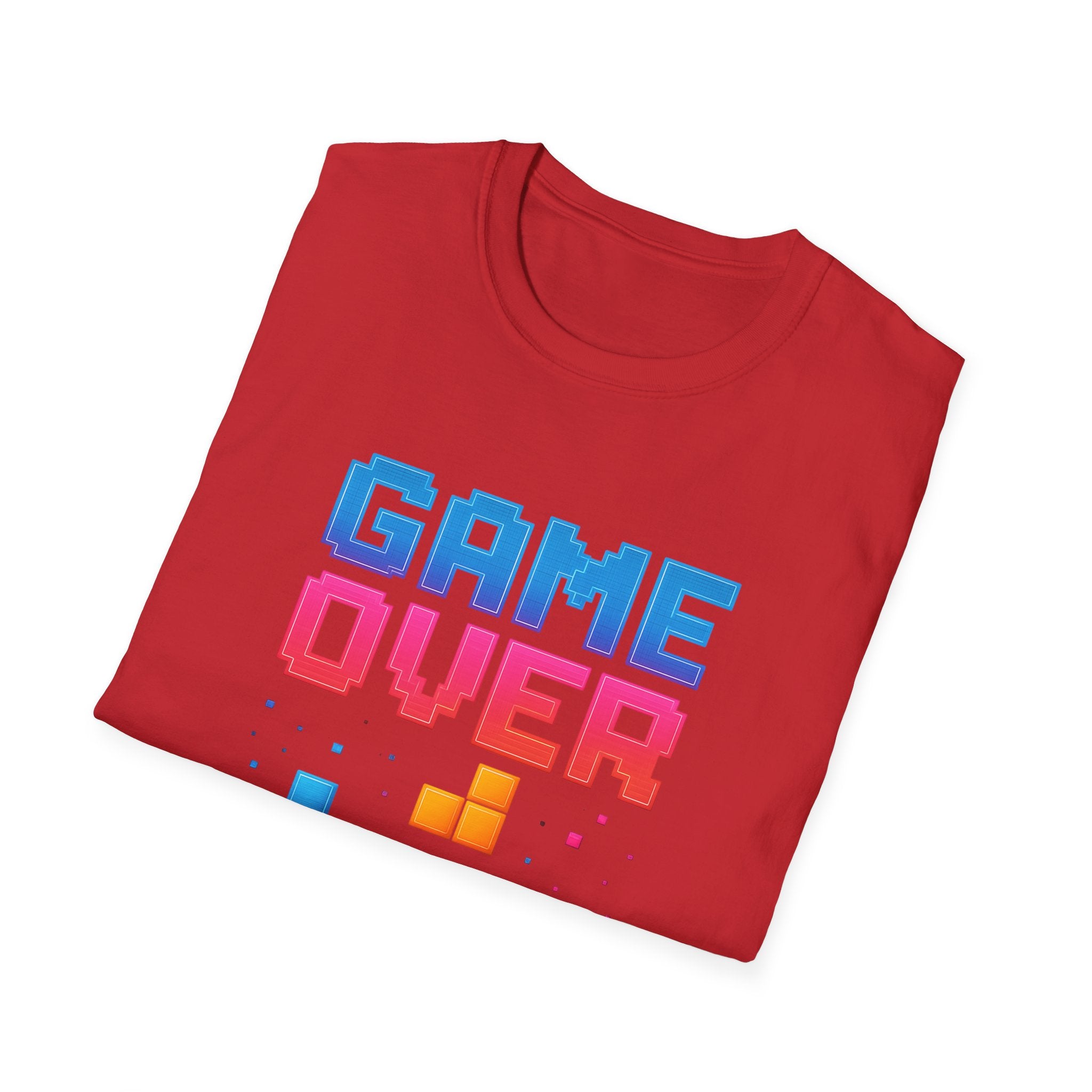 Retro Gamer T-Shirt - Game Over Tee, Unisex Softstyle Shirt, Video Game Apparel, Gamer Gift, Casual Wear, Birthday Present