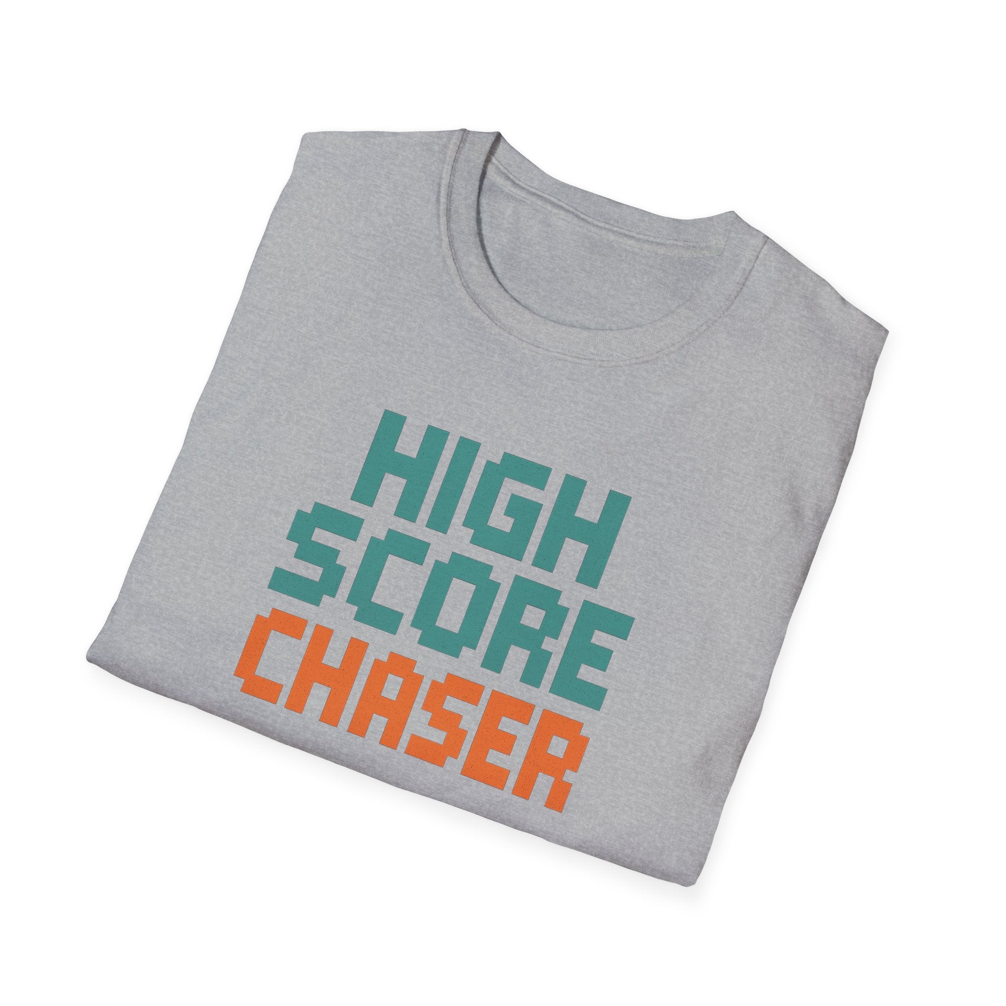 High Score Chaser T-Shirt - Retro Gamer Tee, Cute Gift for Gamers, Birthday, Christmas, Unisex Softstyle Tee