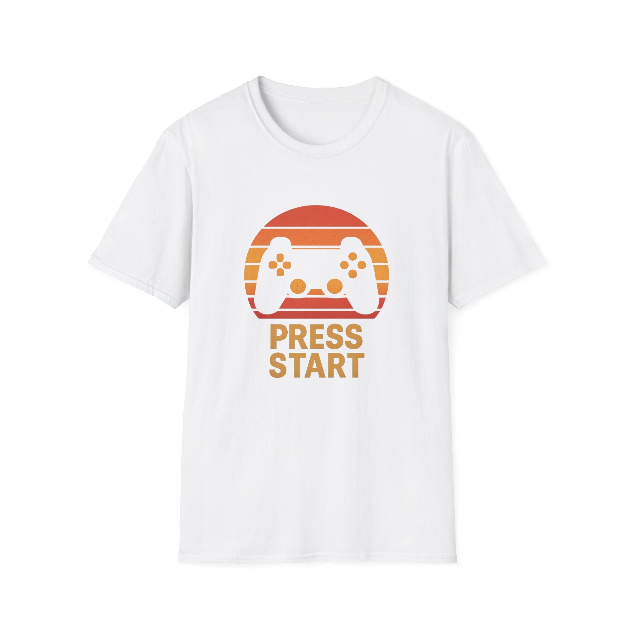 Retro Gamer T-Shirt - Press Start, Unisex Game Tee, Video Game Shirt, Gift for Gamers, Casual Wear, Vintage Gaming Style