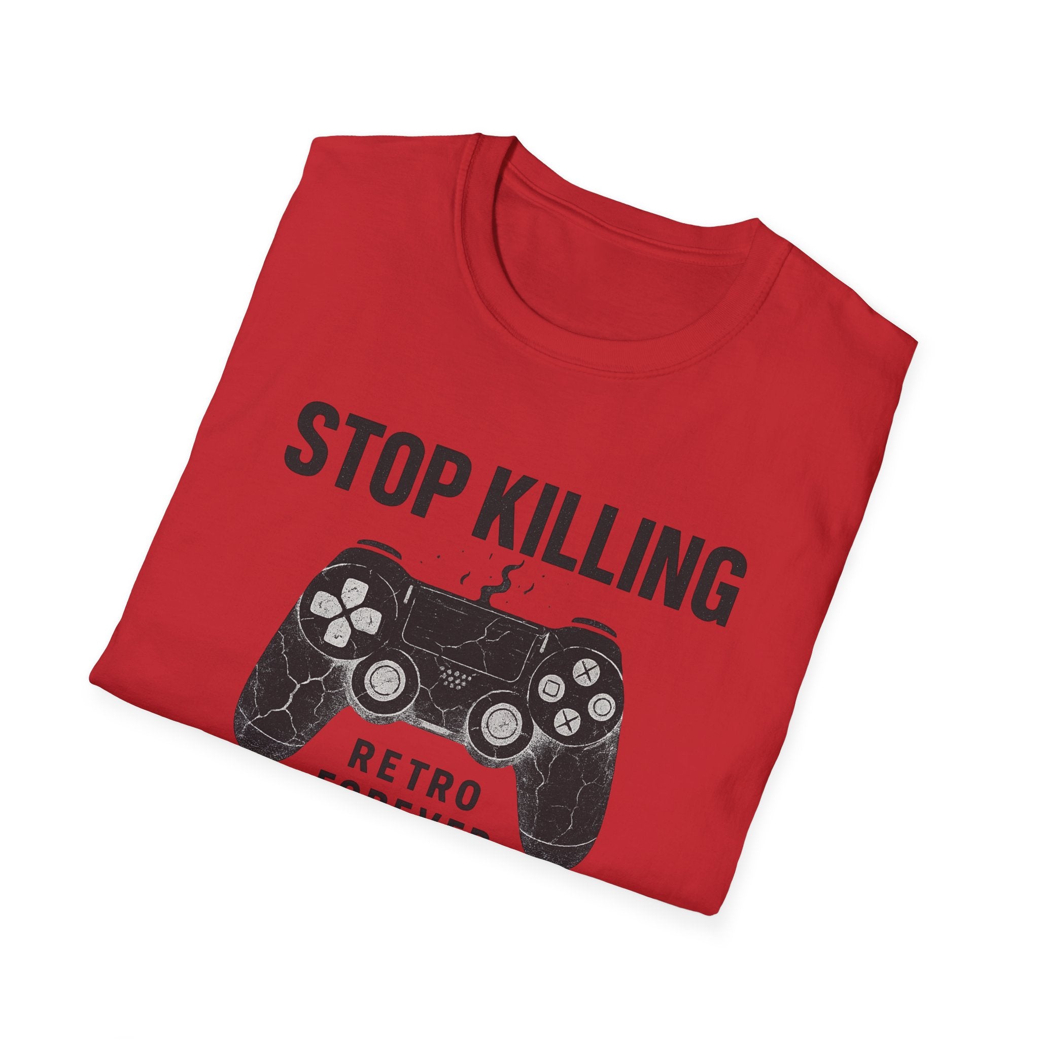 Retro Gaming T-Shirt, Stop Killing Games Tee, Gamer Gift, Video Game Apparel, Unisex Softstyle Shirt, Perfect for Birthdays, Holidays