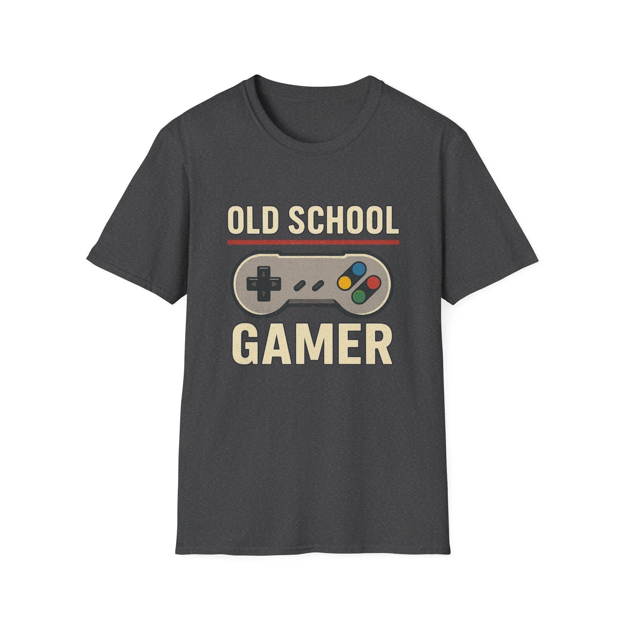 Old School Gamer Unisex Softstyle T-Shirt, Vintage Gamer Tee, Retro Video Game Shirt, Gaming Gift, Nostalgic T-Shirt