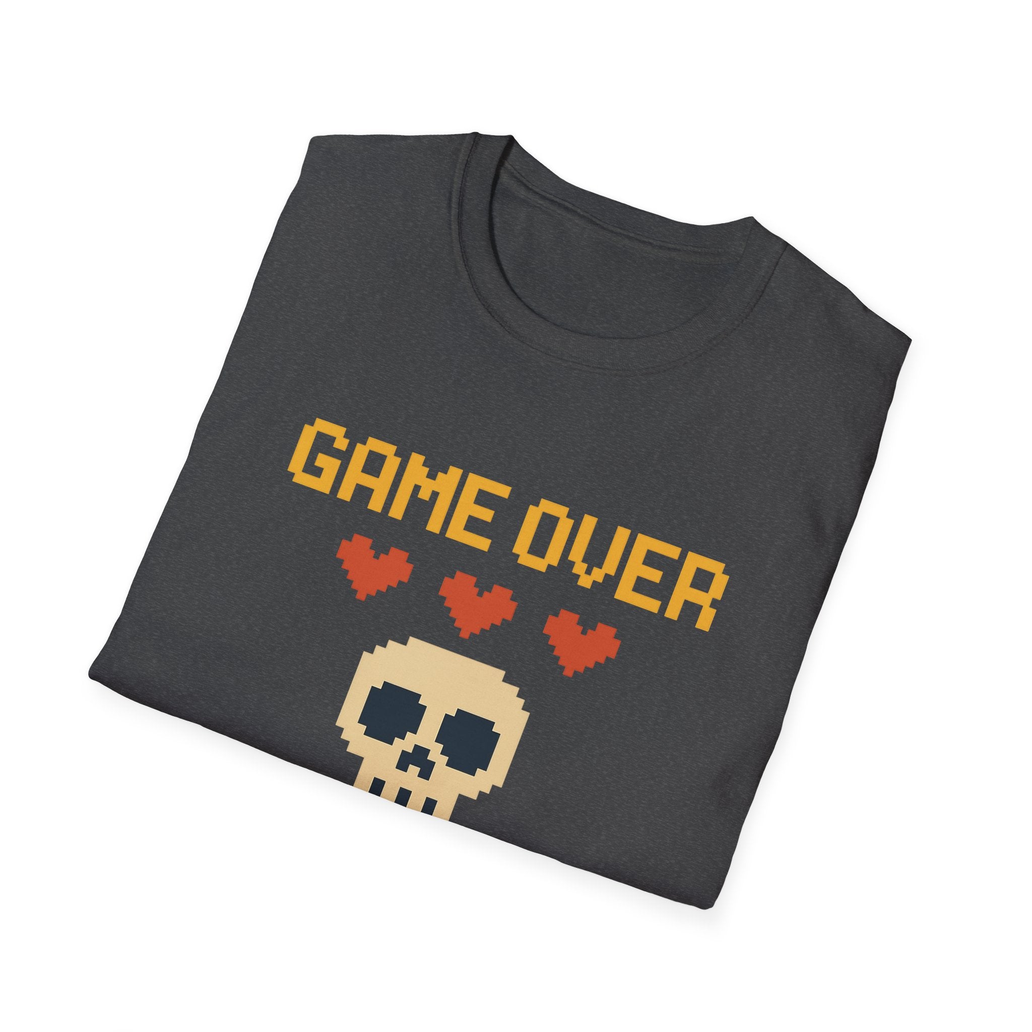 Game Over Vibe Unisex T-Shirt, Fun Gamer Tee, Retro Video Game Shirt, Gift for Gamers, Casual Wear, Everyday Style