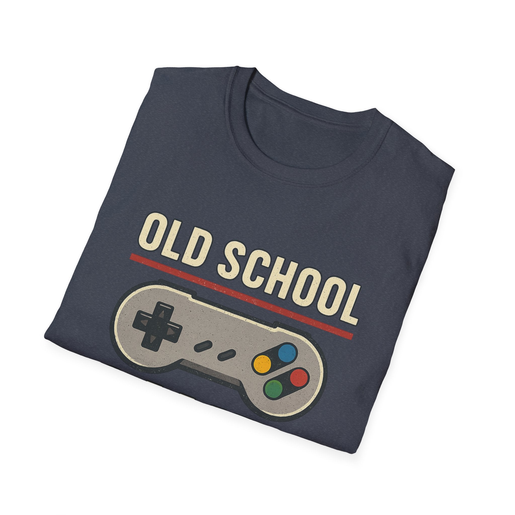 Old School Gamer Unisex Softstyle T-Shirt, Vintage Gamer Tee, Retro Video Game Shirt, Gaming Gift, Nostalgic T-Shirt