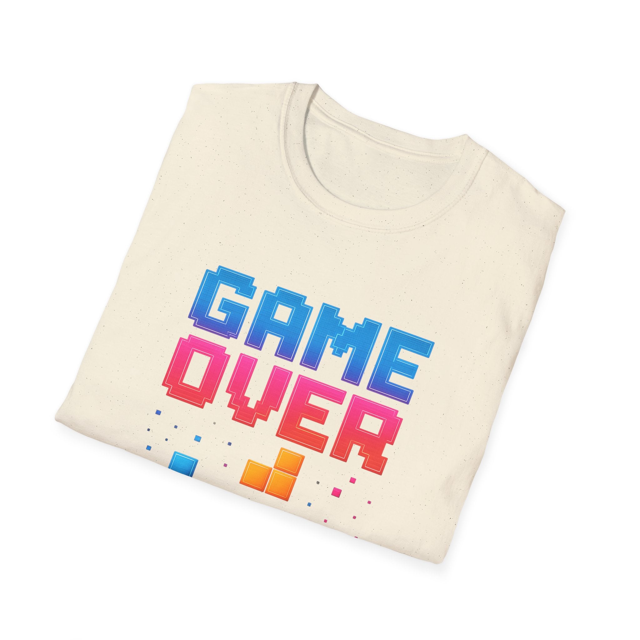 Retro Gamer T-Shirt - Game Over Tee, Unisex Softstyle Shirt, Video Game Apparel, Gamer Gift, Casual Wear, Birthday Present