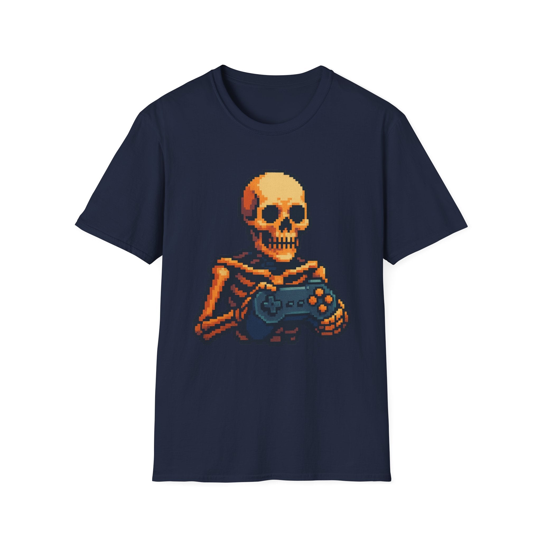 Retro Gamer Skeleton Unisex T-Shirt | Fun Graphic Tee for Gamers | Perfect for Halloween, Gaming Events, Casual Wear, Gift Ideas