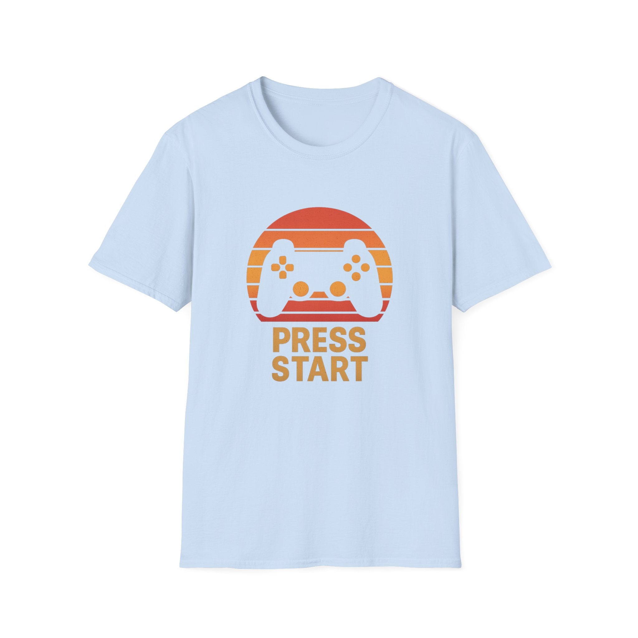 Retro Gamer T-Shirt - Press Start, Unisex Game Tee, Video Game Shirt, Gift for Gamers, Casual Wear, Vintage Gaming Style
