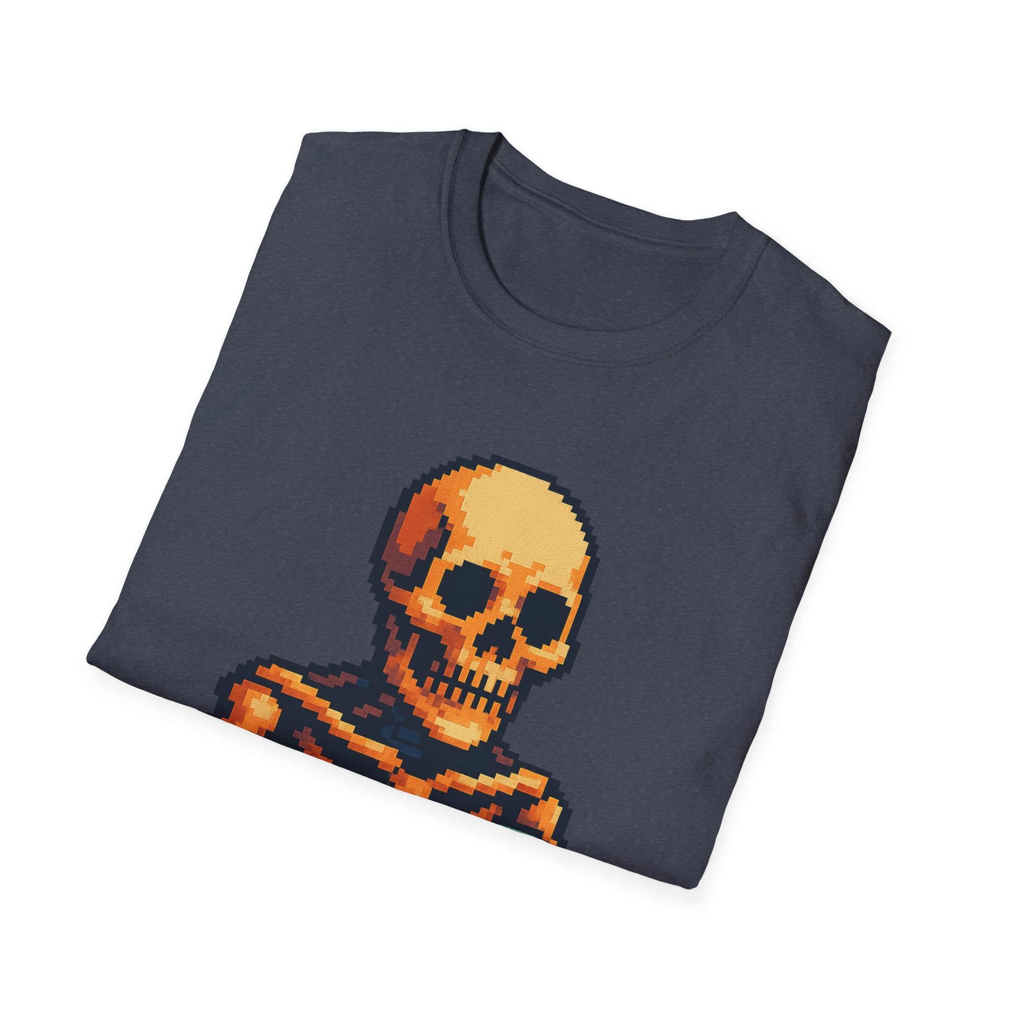 Retro Gamer Skeleton Unisex T-Shirt | Fun Graphic Tee for Gamers | Perfect for Halloween, Gaming Events, Casual Wear, Gift Ideas