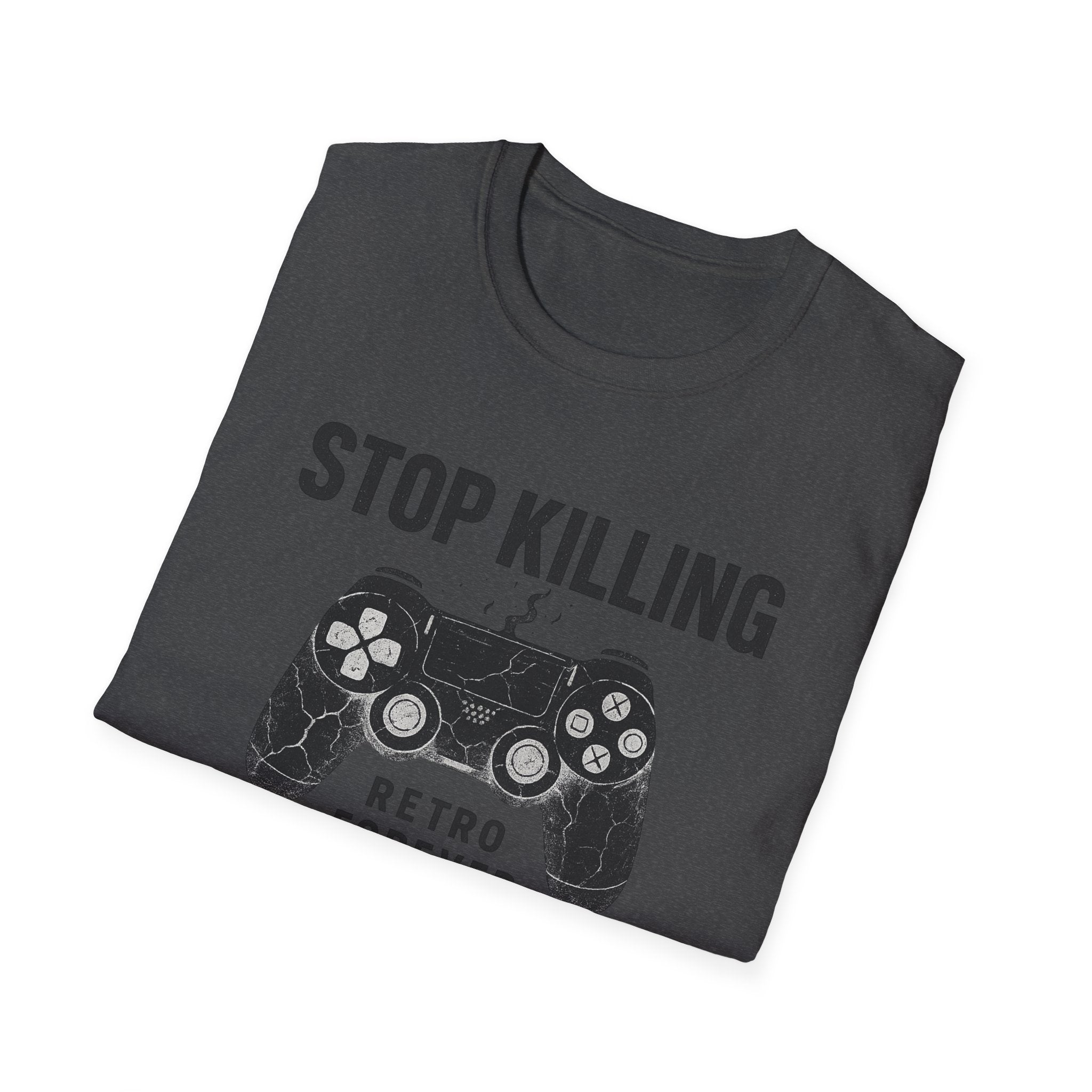 Retro Gaming T-Shirt, Stop Killing Games Tee, Gamer Gift, Video Game Apparel, Unisex Softstyle Shirt, Perfect for Birthdays, Holidays