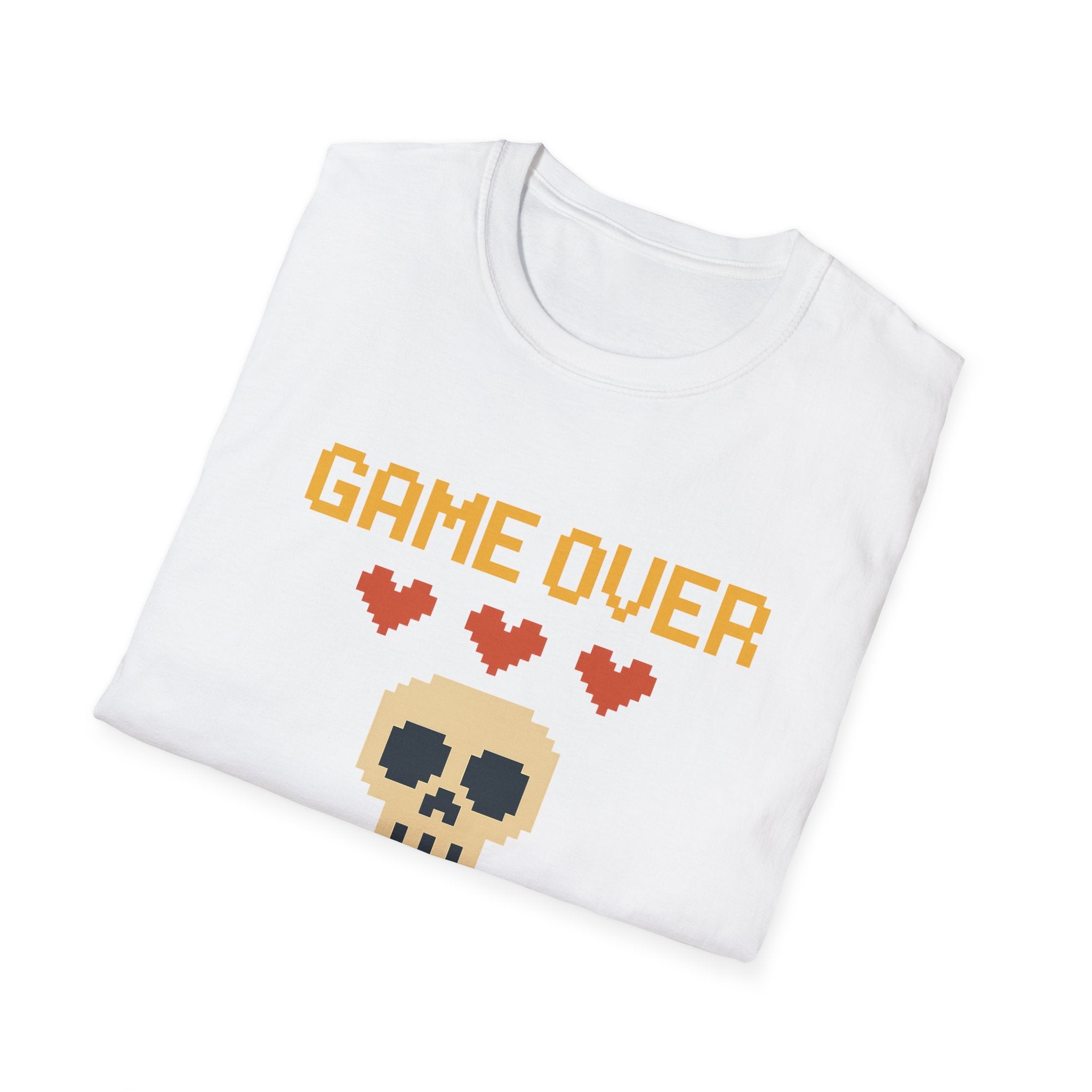 Game Over Vibe Unisex T-Shirt, Fun Gamer Tee, Retro Video Game Shirt, Gift for Gamers, Casual Wear, Everyday Style