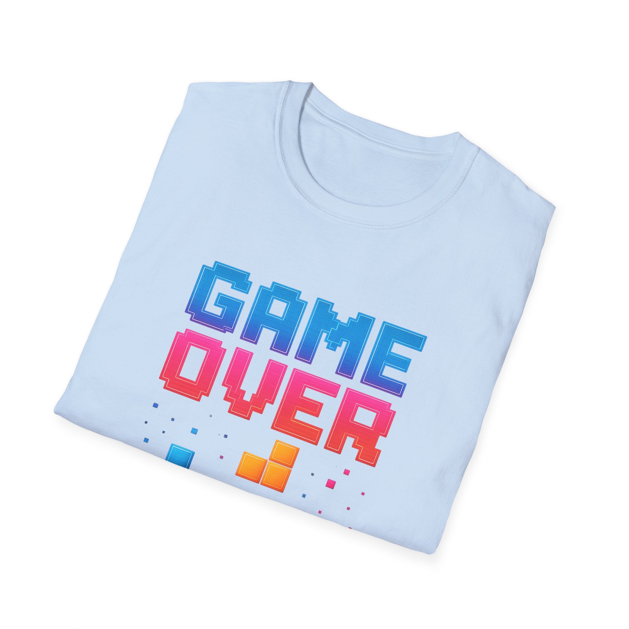 Retro Gamer T-Shirt - Game Over Tee, Unisex Softstyle Shirt, Video Game Apparel, Gamer Gift, Casual Wear, Birthday Present