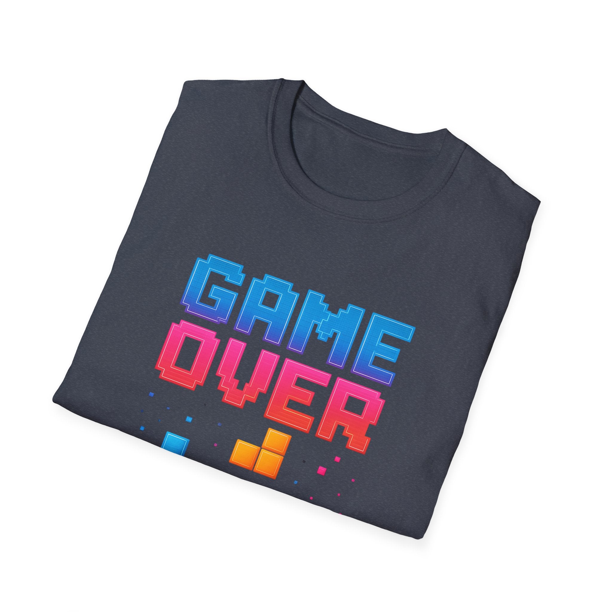Retro Gamer T-Shirt - Game Over Tee, Unisex Softstyle Shirt, Video Game Apparel, Gamer Gift, Casual Wear, Birthday Present
