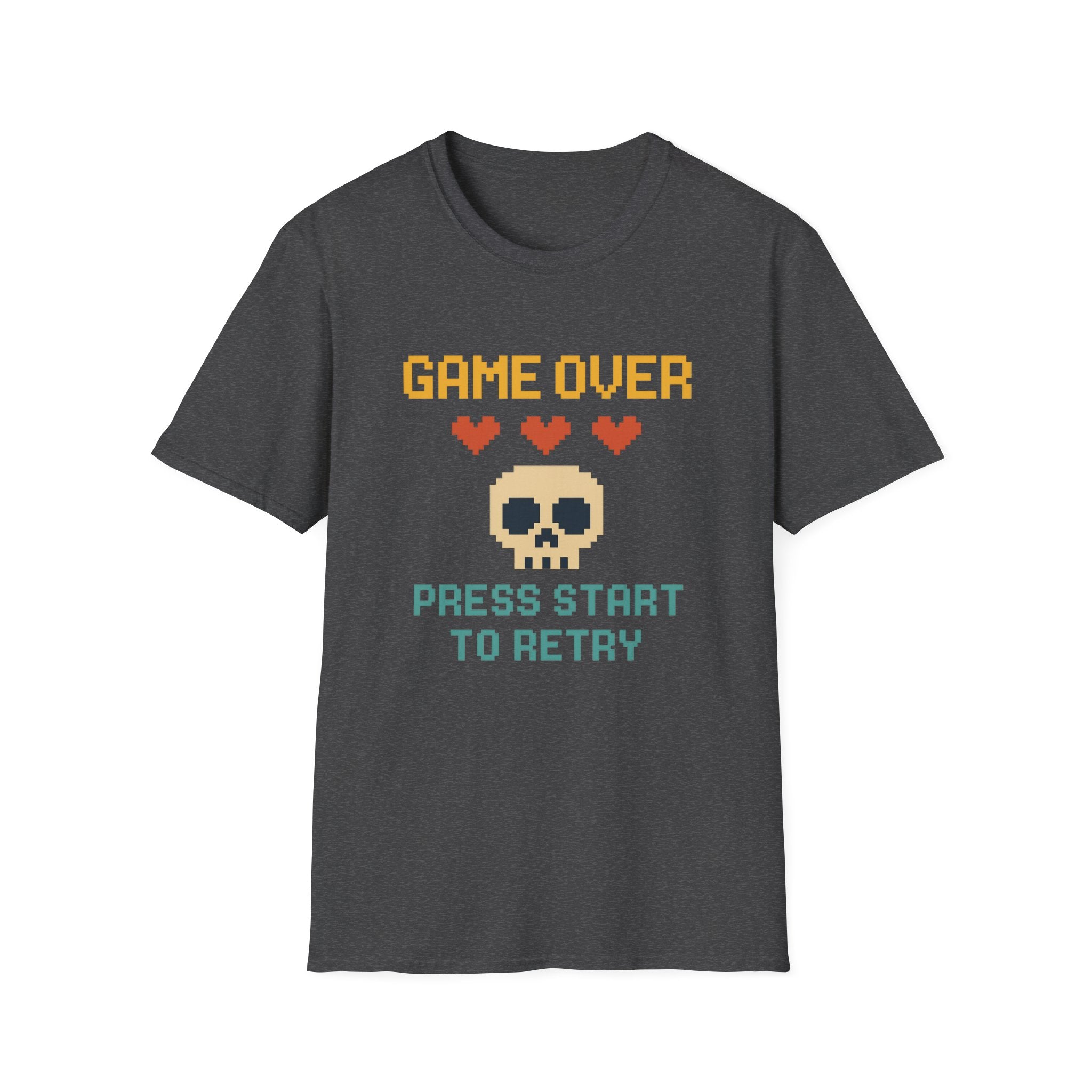 Game Over Vibe Unisex T-Shirt, Fun Gamer Tee, Retro Video Game Shirt, Gift for Gamers, Casual Wear, Everyday Style
