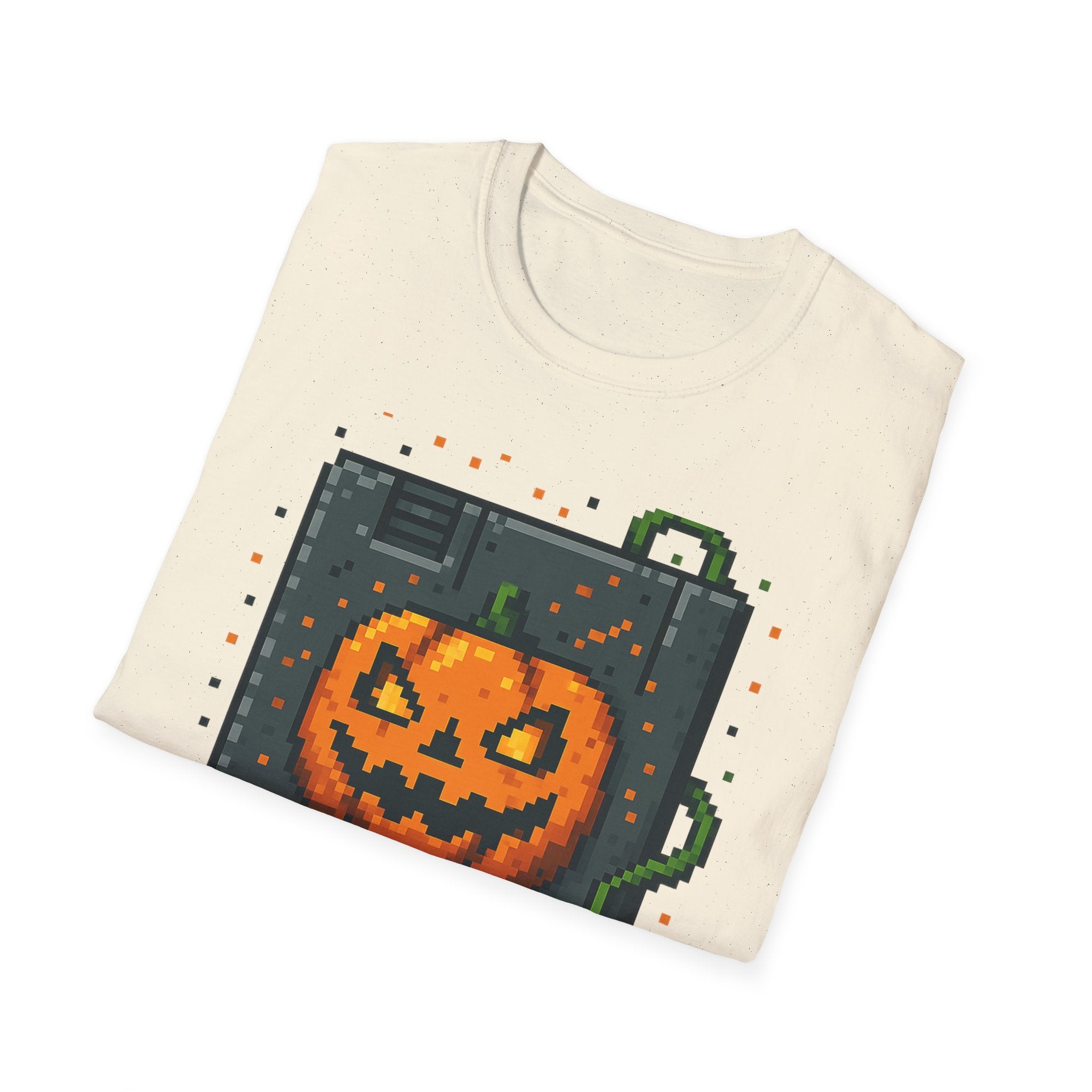 Halloween Inspired Unisex Softstyle T-Shirt, Spooky Graphic Tee, Fall Fashion, Trick or Treat Shirt, Pumpkin Design, Casual Wear