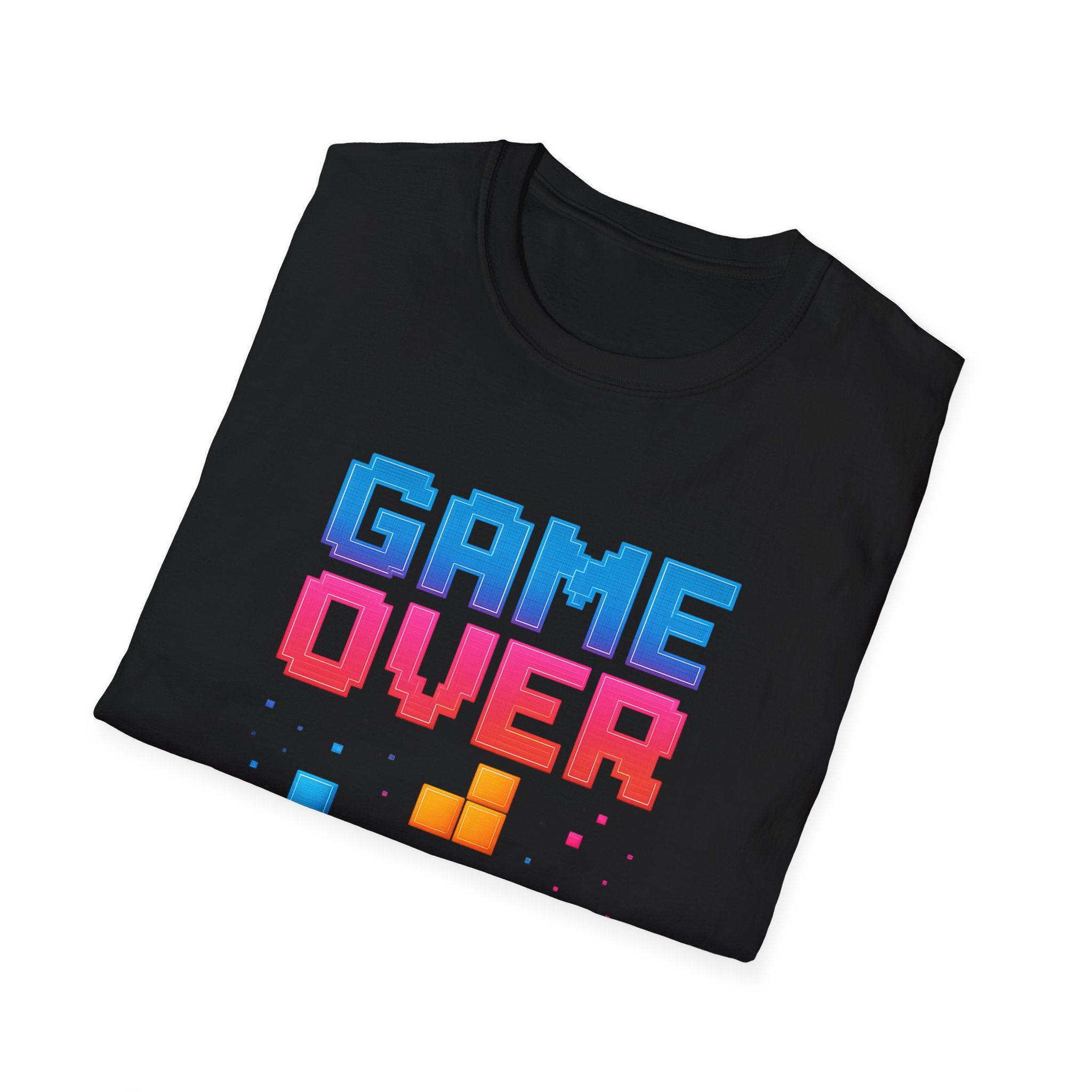 Retro Gamer T-Shirt - Game Over Tee, Unisex Softstyle Shirt, Video Game Apparel, Gamer Gift, Casual Wear, Birthday Present