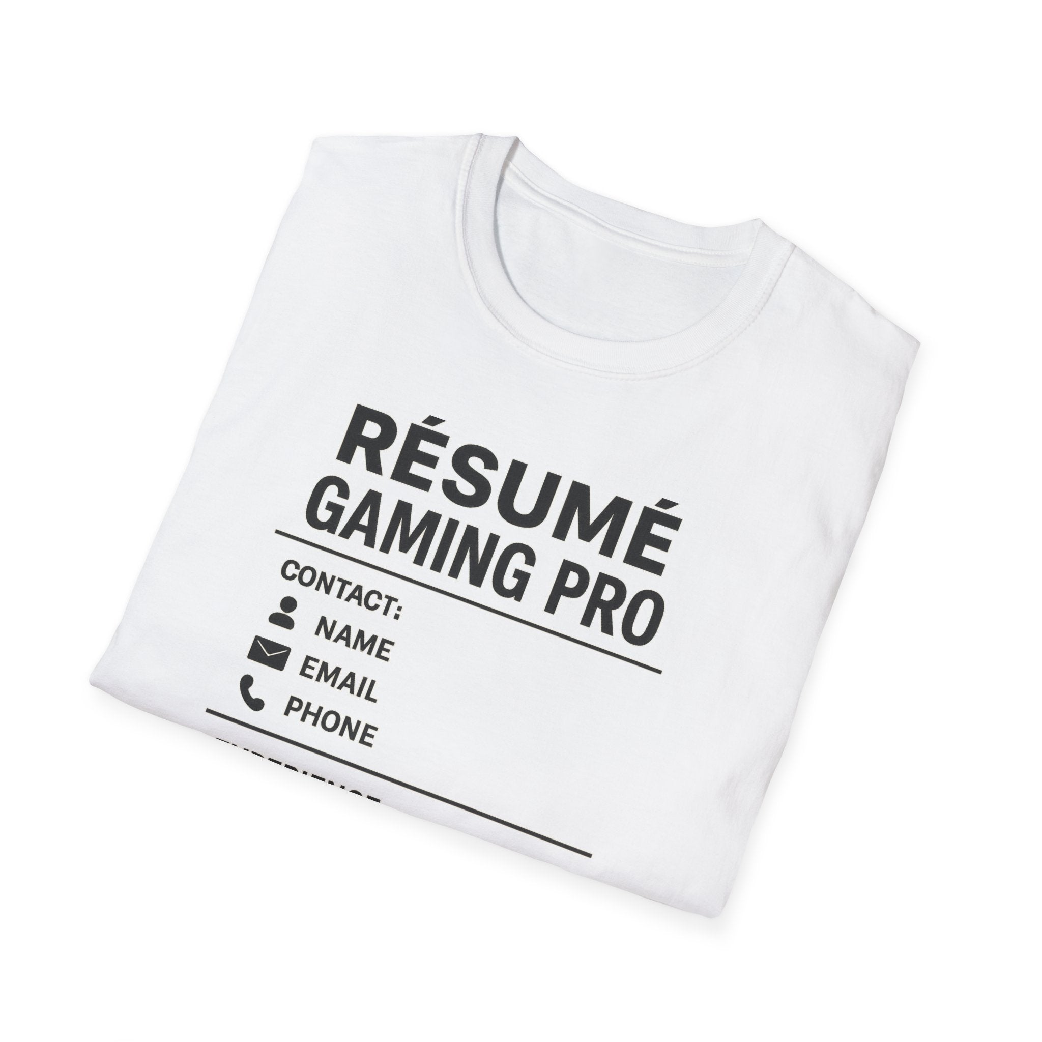 Gaming Pro Resume T-Shirt | Funny Gamer Tee | Gift for Gamers | Video Game Apparel | Casual Gaming Outfit | Gamer's Wardrobe