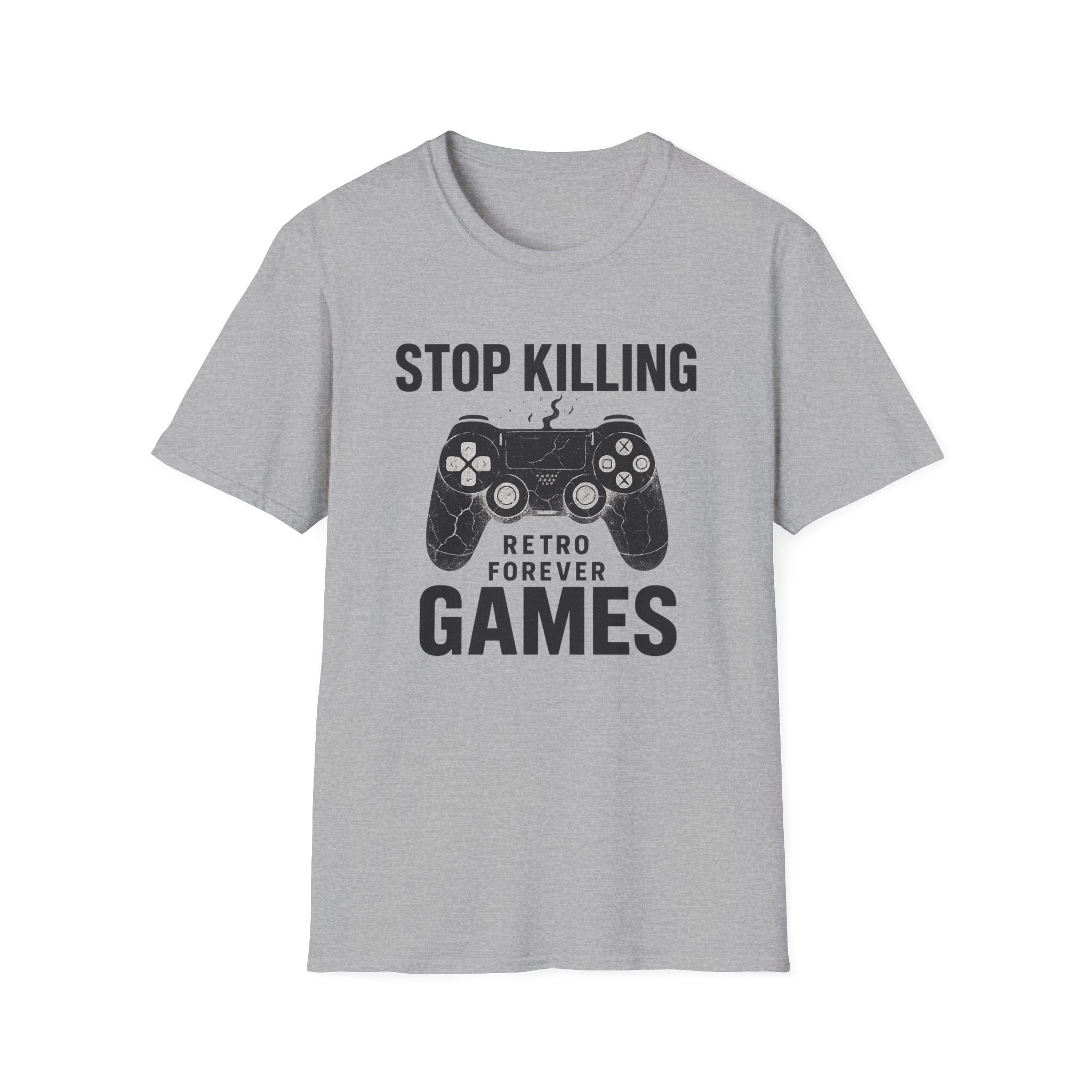 Retro Gaming T-Shirt, Stop Killing Games Tee, Gamer Gift, Video Game Apparel, Unisex Softstyle Shirt, Perfect for Birthdays, Holidays