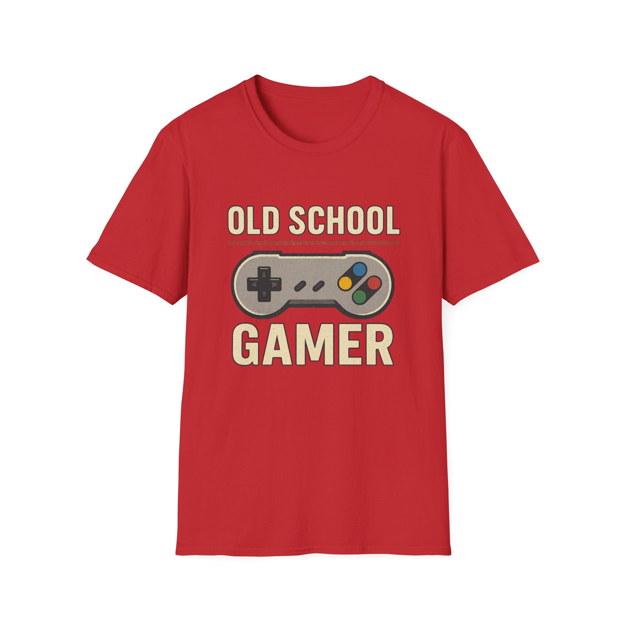 Old School Gamer Unisex Softstyle T-Shirt, Vintage Gamer Tee, Retro Video Game Shirt, Gaming Gift, Nostalgic T-Shirt