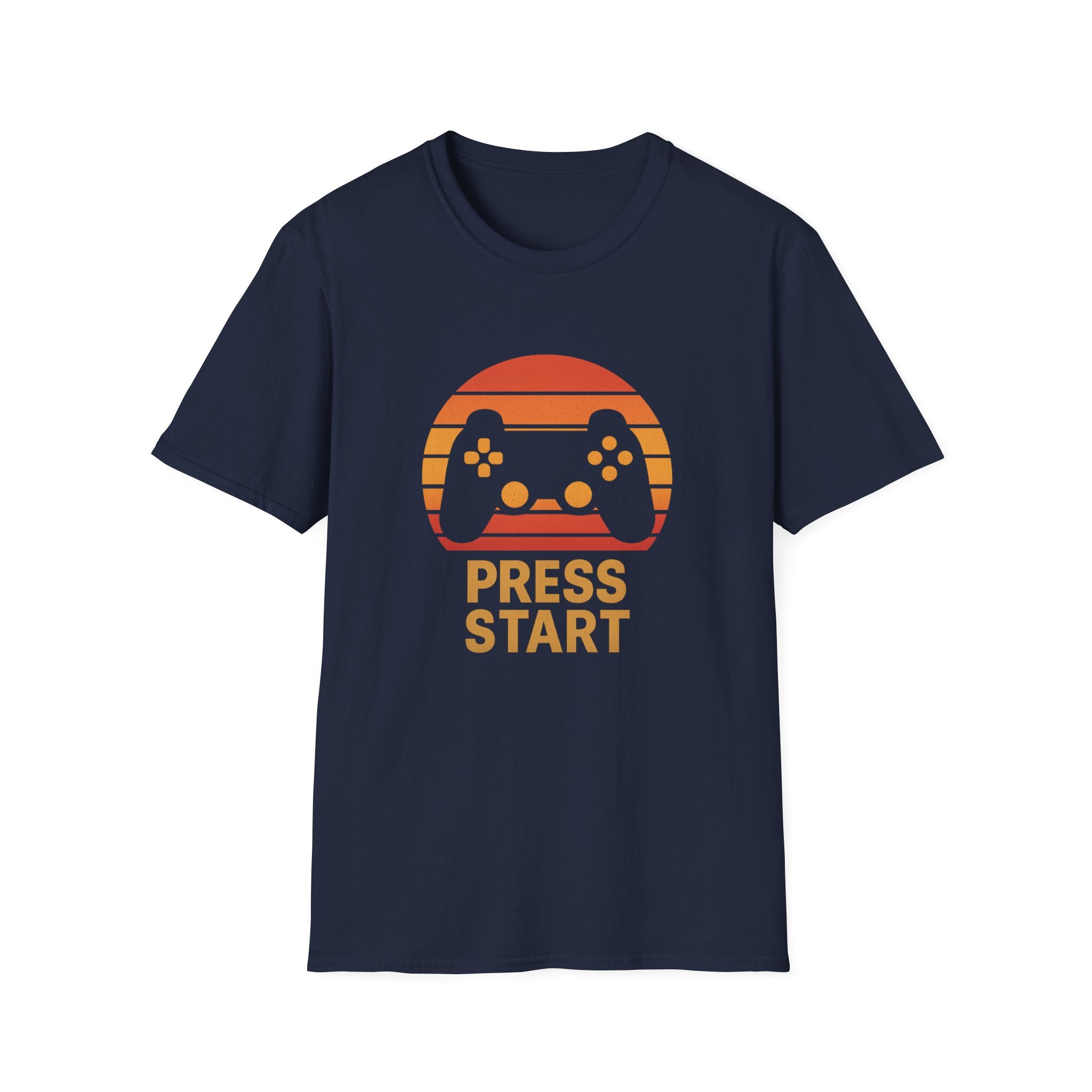 Retro Gamer T-Shirt - Press Start, Unisex Game Tee, Video Game Shirt, Gift for Gamers, Casual Wear, Vintage Gaming Style