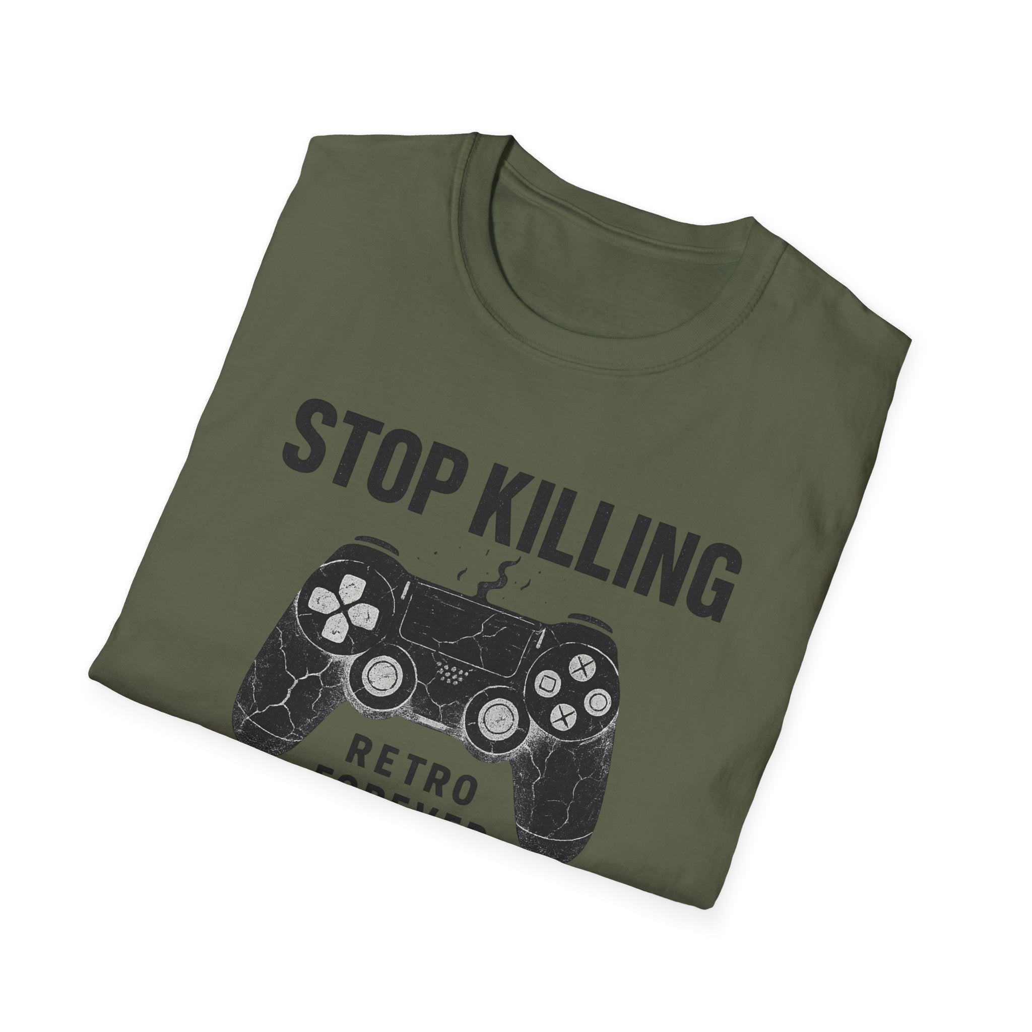 Retro Gaming T-Shirt, Stop Killing Games Tee, Gamer Gift, Video Game Apparel, Unisex Softstyle Shirt, Perfect for Birthdays, Holidays