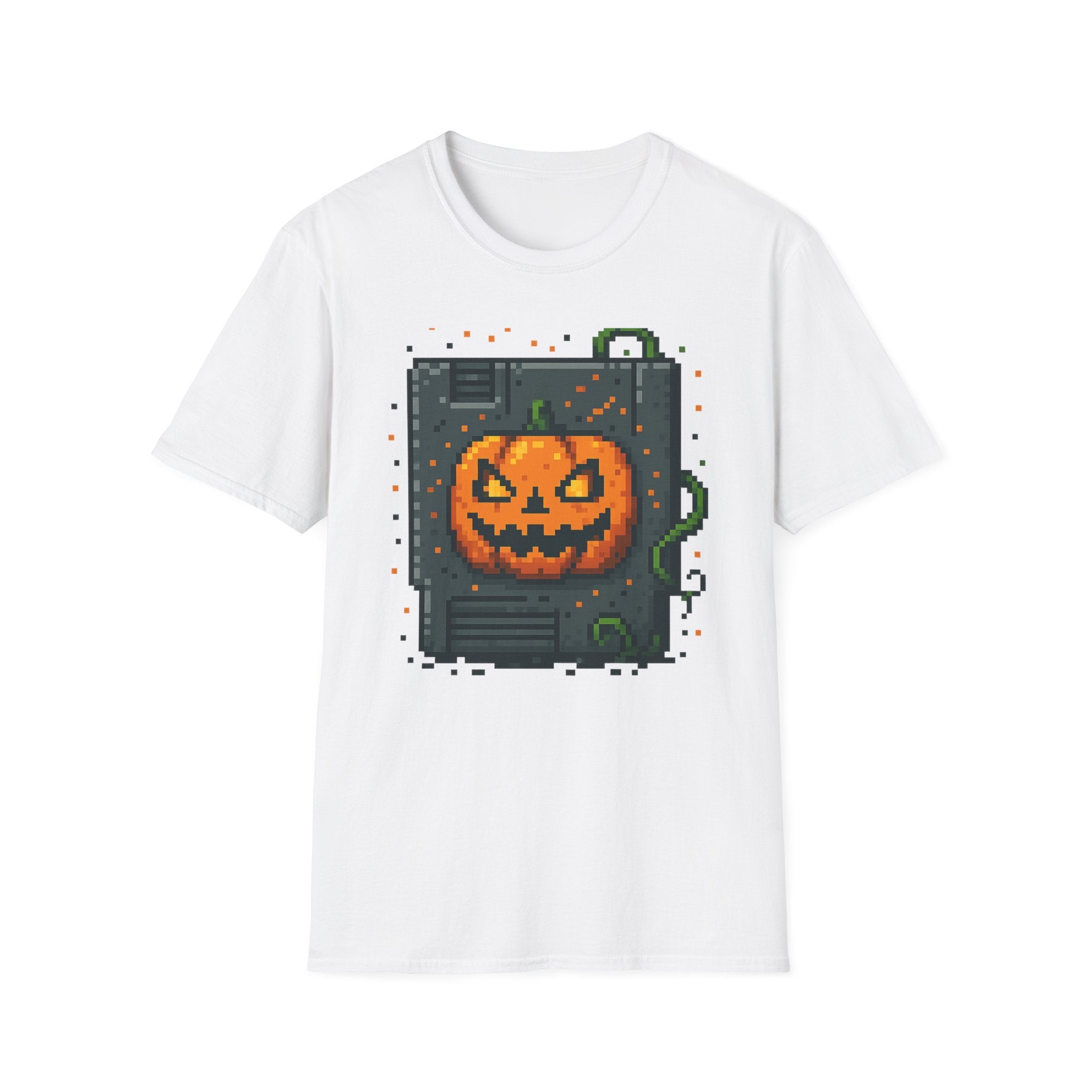 Halloween Inspired Unisex Softstyle T-Shirt, Spooky Graphic Tee, Fall Fashion, Trick or Treat Shirt, Pumpkin Design, Casual Wear
