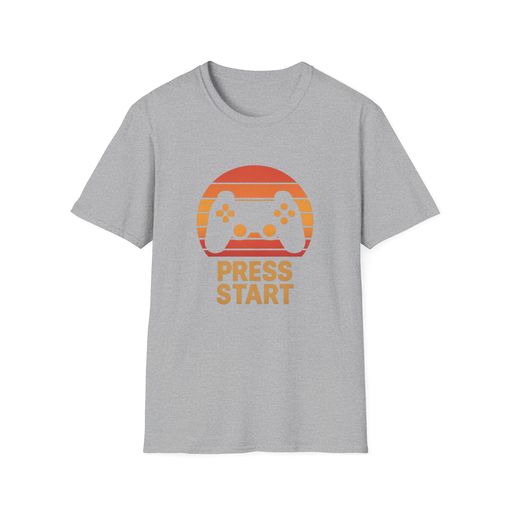Retro Gamer T-Shirt - Press Start, Unisex Game Tee, Video Game Shirt, Gift for Gamers, Casual Wear, Vintage Gaming Style