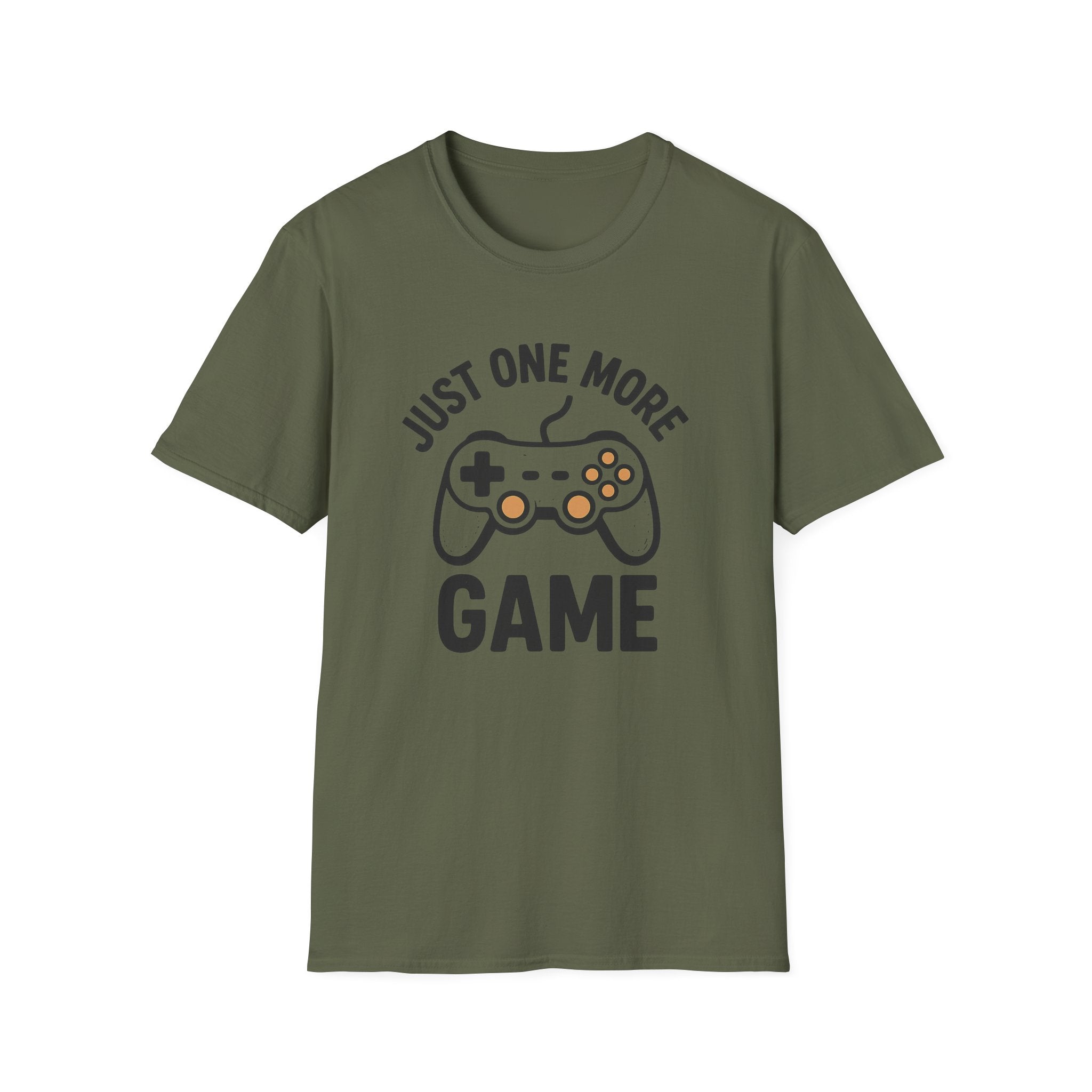 Just One More Game Unisex Softstyle T-Shirt, Gamer Tee, Video Game Shirt, Gift for Gamers, Casual Wear, Birthday Present