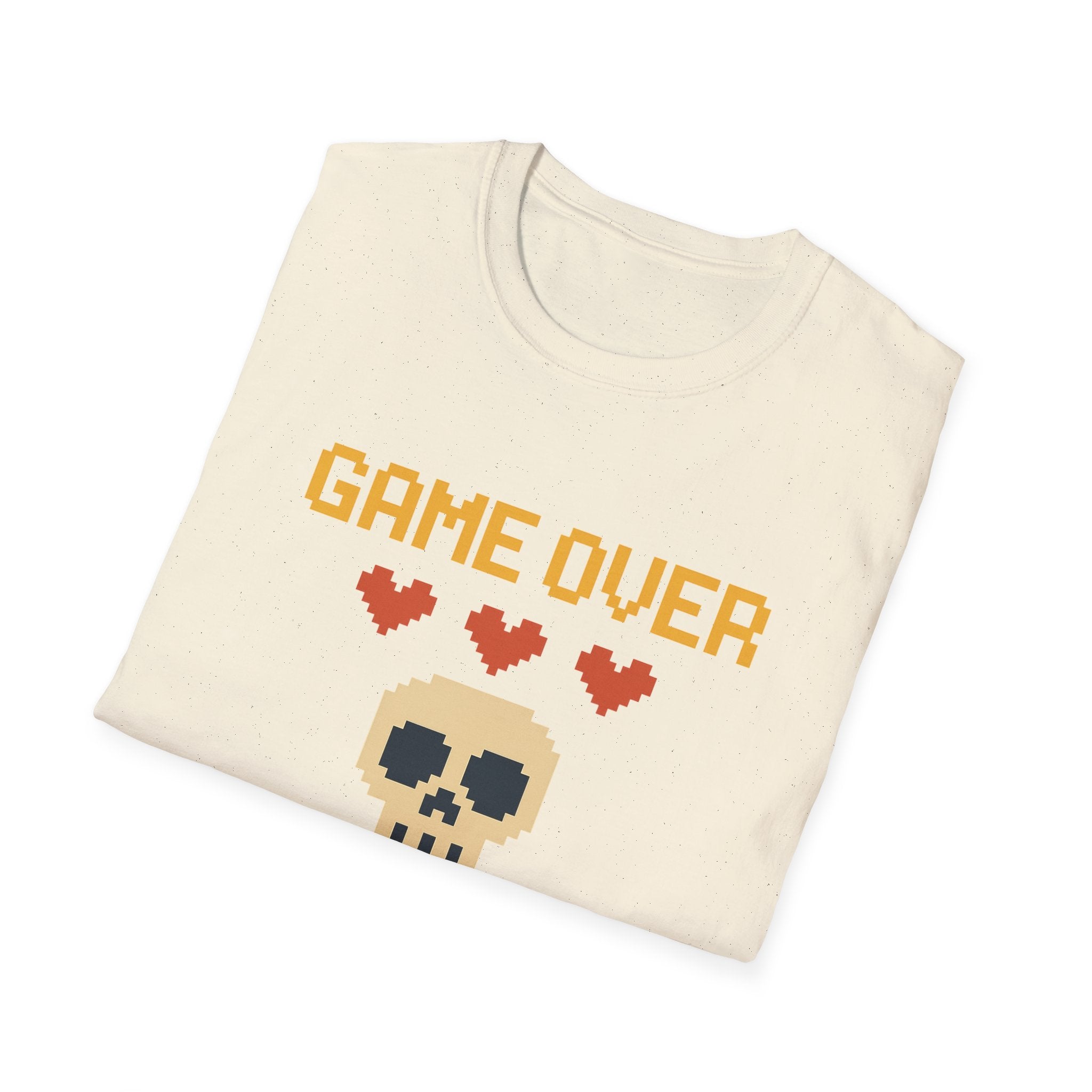 Game Over Vibe Unisex T-Shirt, Fun Gamer Tee, Retro Video Game Shirt, Gift for Gamers, Casual Wear, Everyday Style