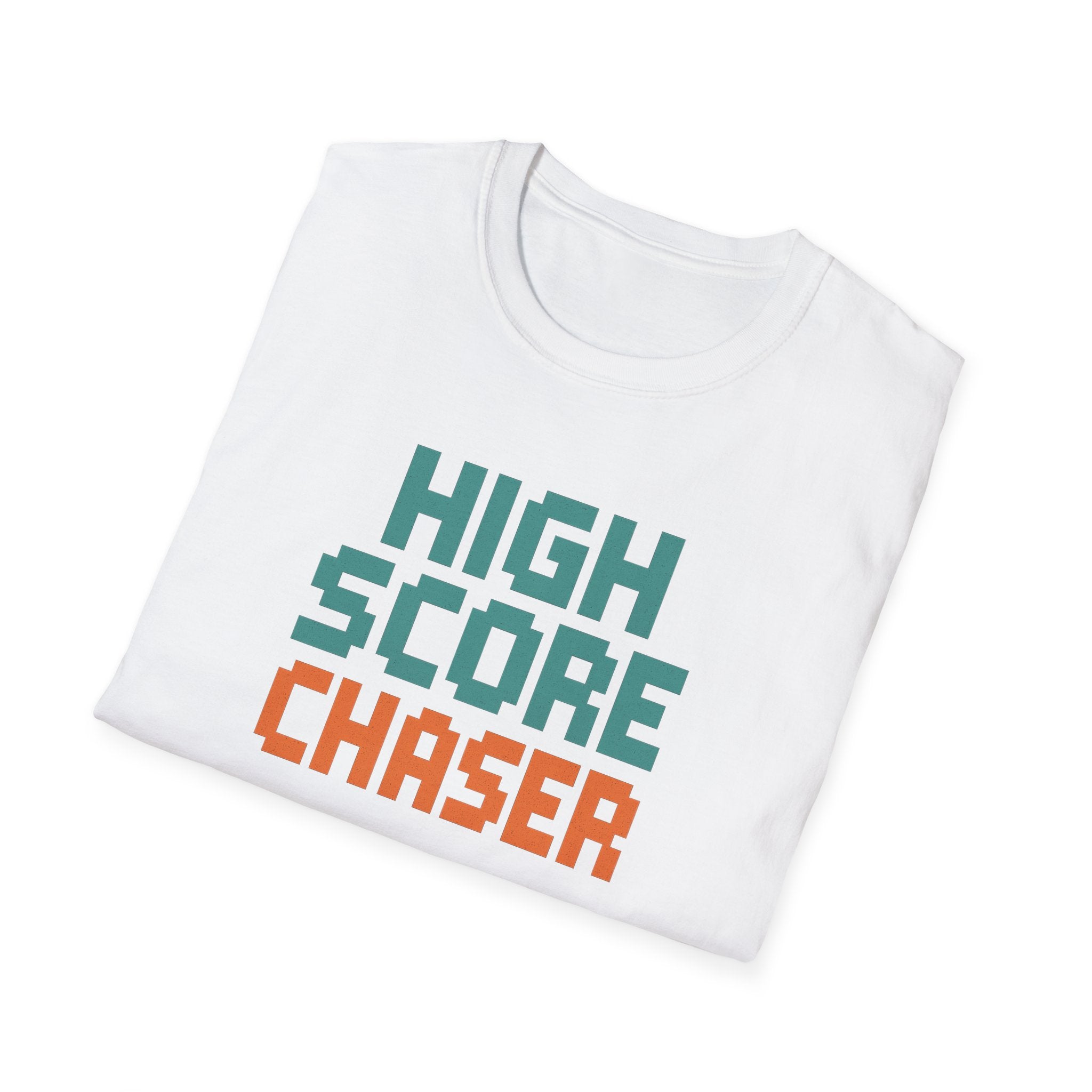 High Score Chaser T-Shirt - Retro Gamer Tee, Cute Gift for Gamers, Birthday, Christmas, Unisex Softstyle Tee