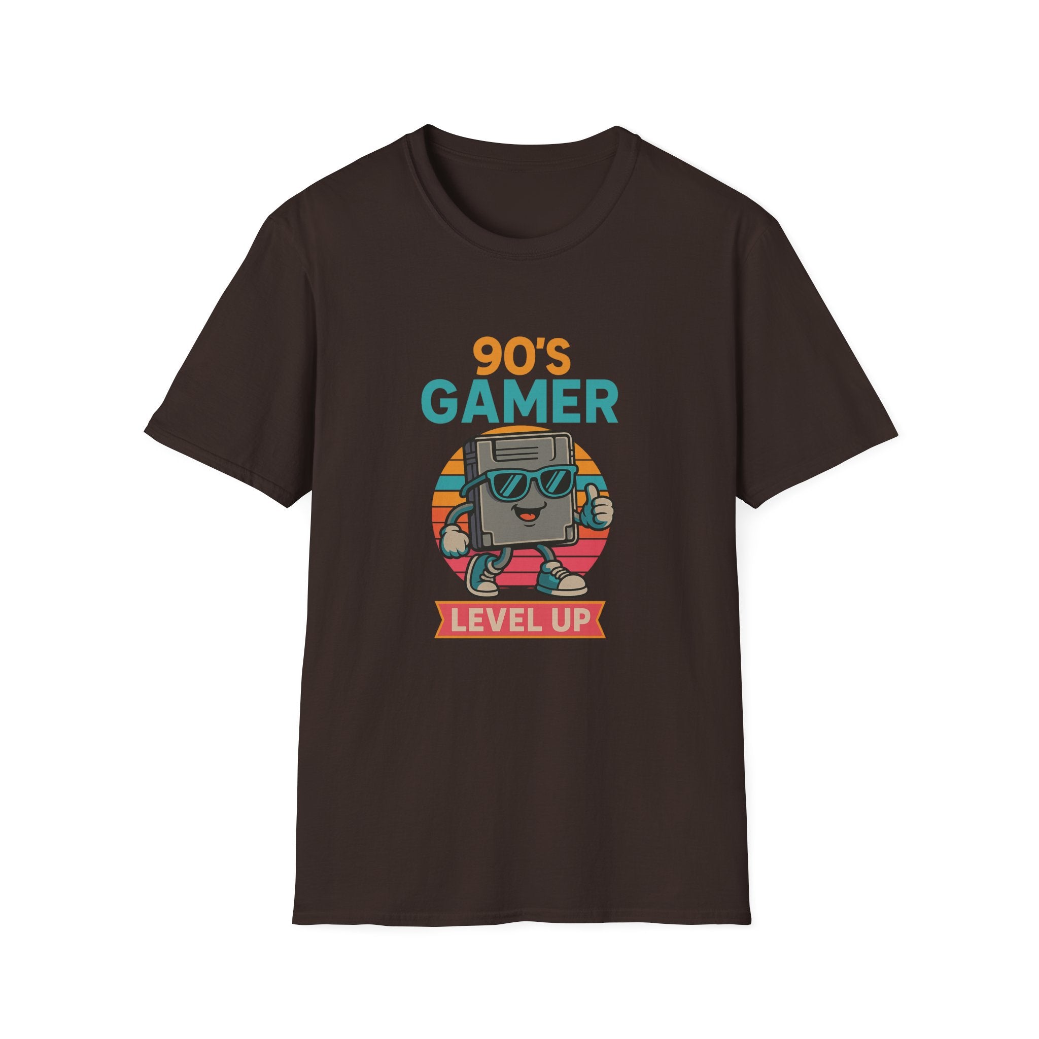 90's Gamer Level Up Unisex Softstyle T-Shirt, Retro Gaming Tee, Gift for Gamers, Nostalgic Apparel, Birthday Present, Casual Wear