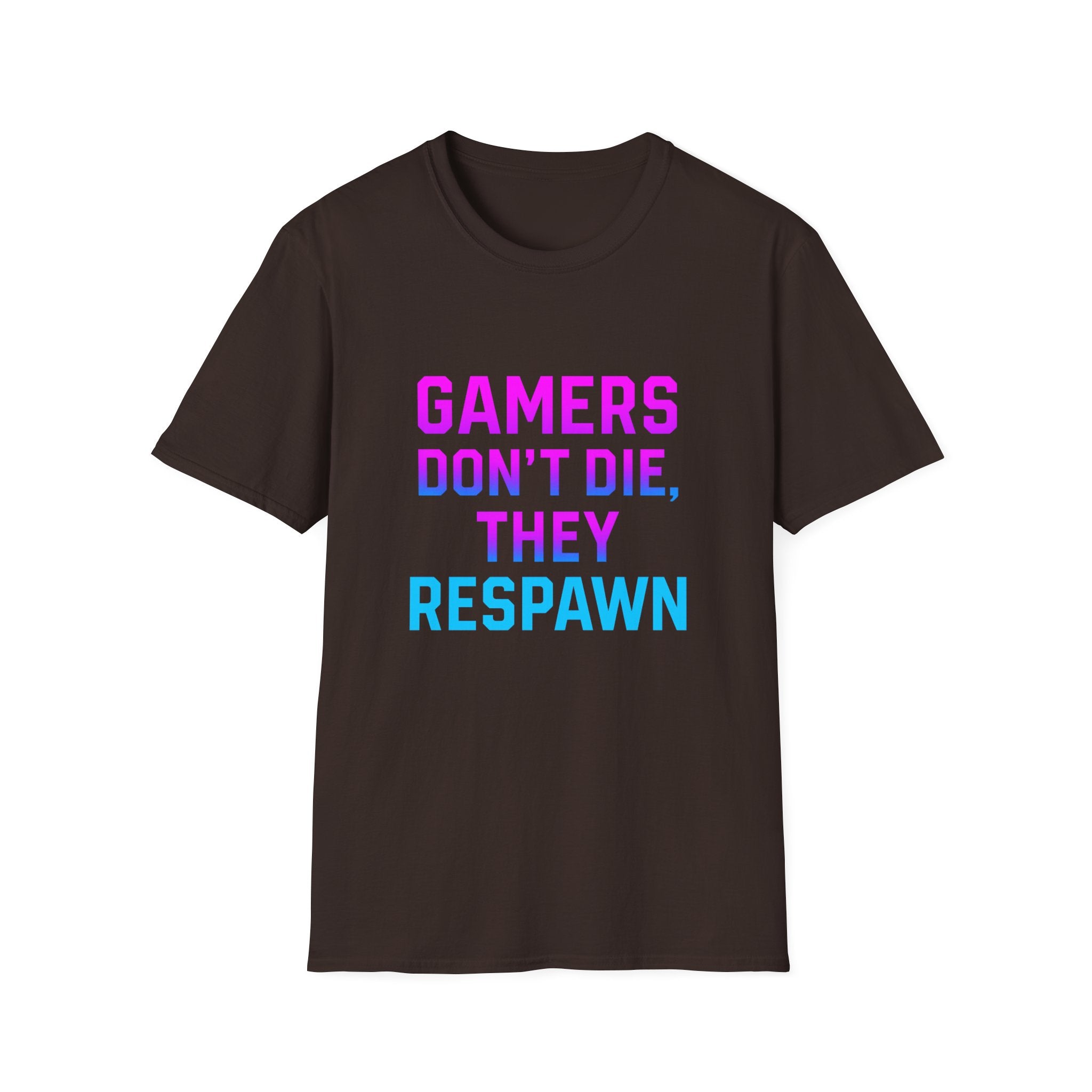 Gamers Don't Die T-Shirt, Unisex Gaming Tee, Softstyle Shirt, Fun Gift for Gamers, Casual Wear, Video Game Apparel