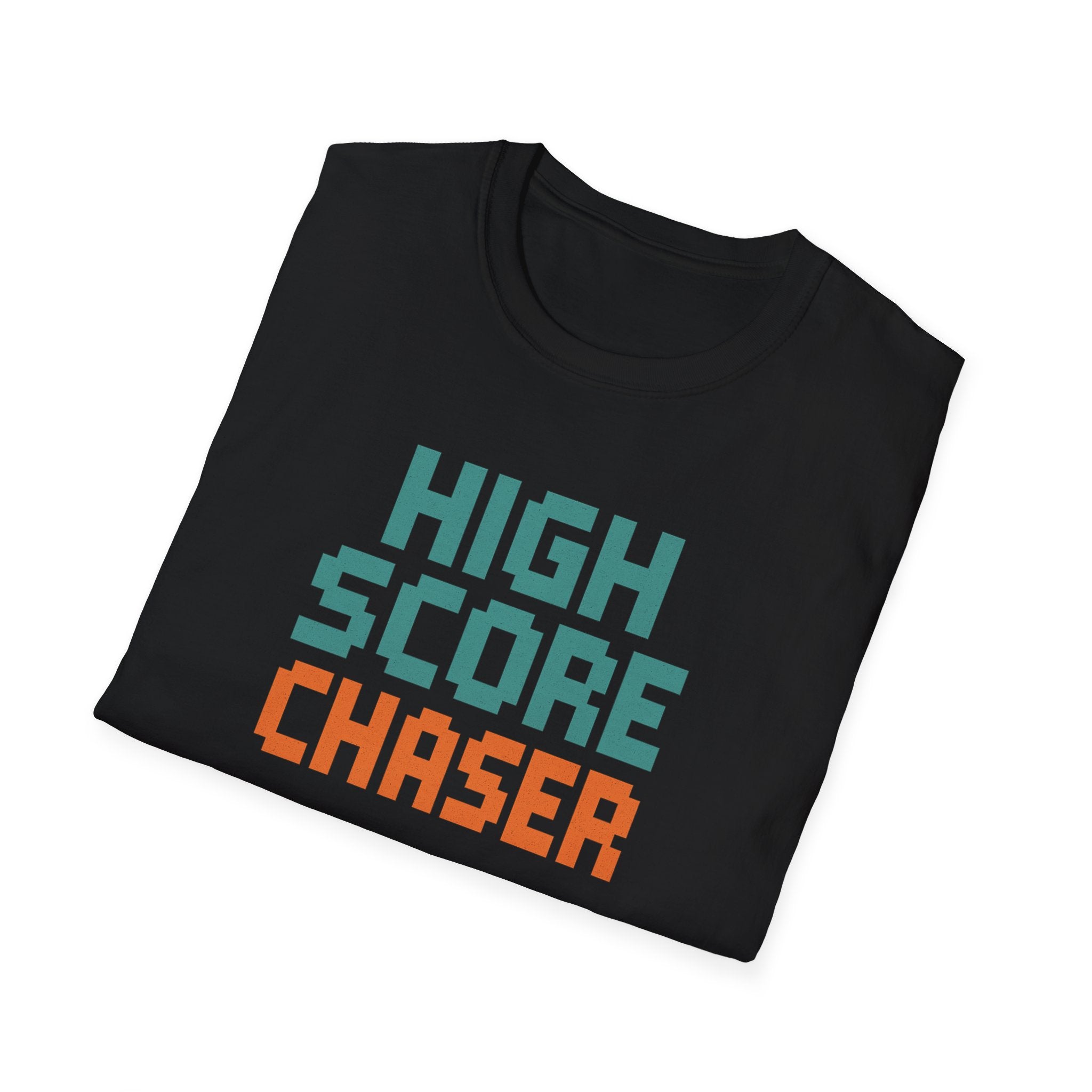High Score Chaser T-Shirt - Retro Gamer Tee, Cute Gift for Gamers, Birthday, Christmas, Unisex Softstyle Tee