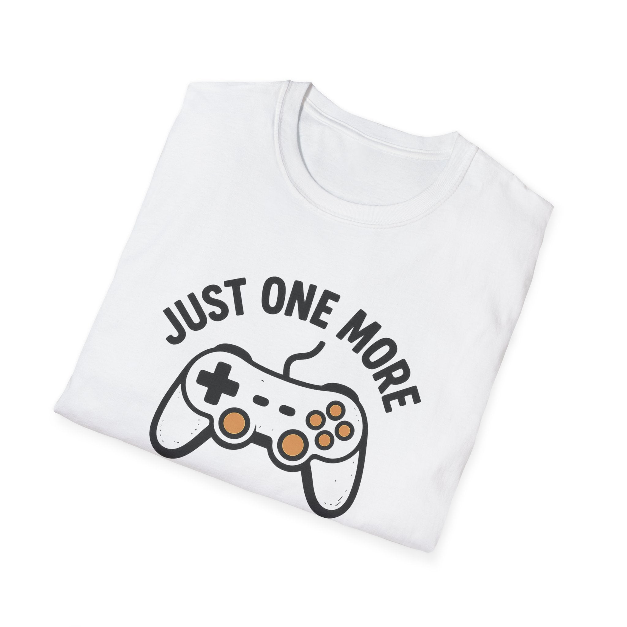 Just One More Game Unisex Softstyle T-Shirt, Gamer Tee, Video Game Shirt, Gift for Gamers, Casual Wear, Birthday Present