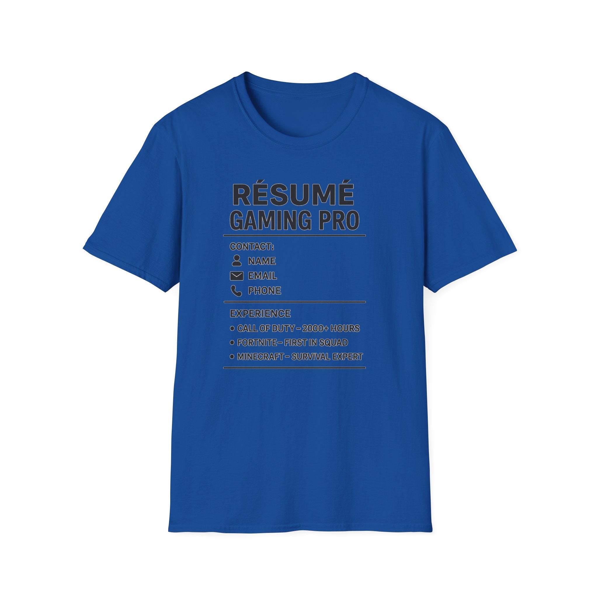 Gaming Pro Resume T-Shirt | Funny Gamer Tee | Gift for Gamers | Video Game Apparel | Casual Gaming Outfit | Gamer's Wardrobe