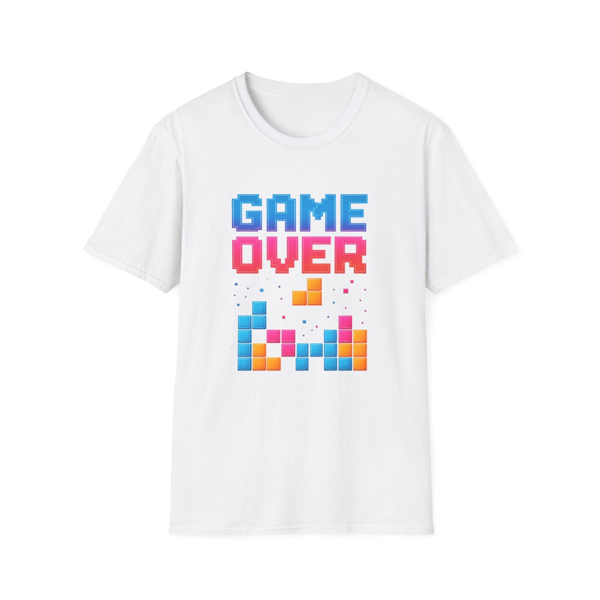 Retro Gamer T-Shirt - Game Over Tee, Unisex Softstyle Shirt, Video Game Apparel, Gamer Gift, Casual Wear, Birthday Present
