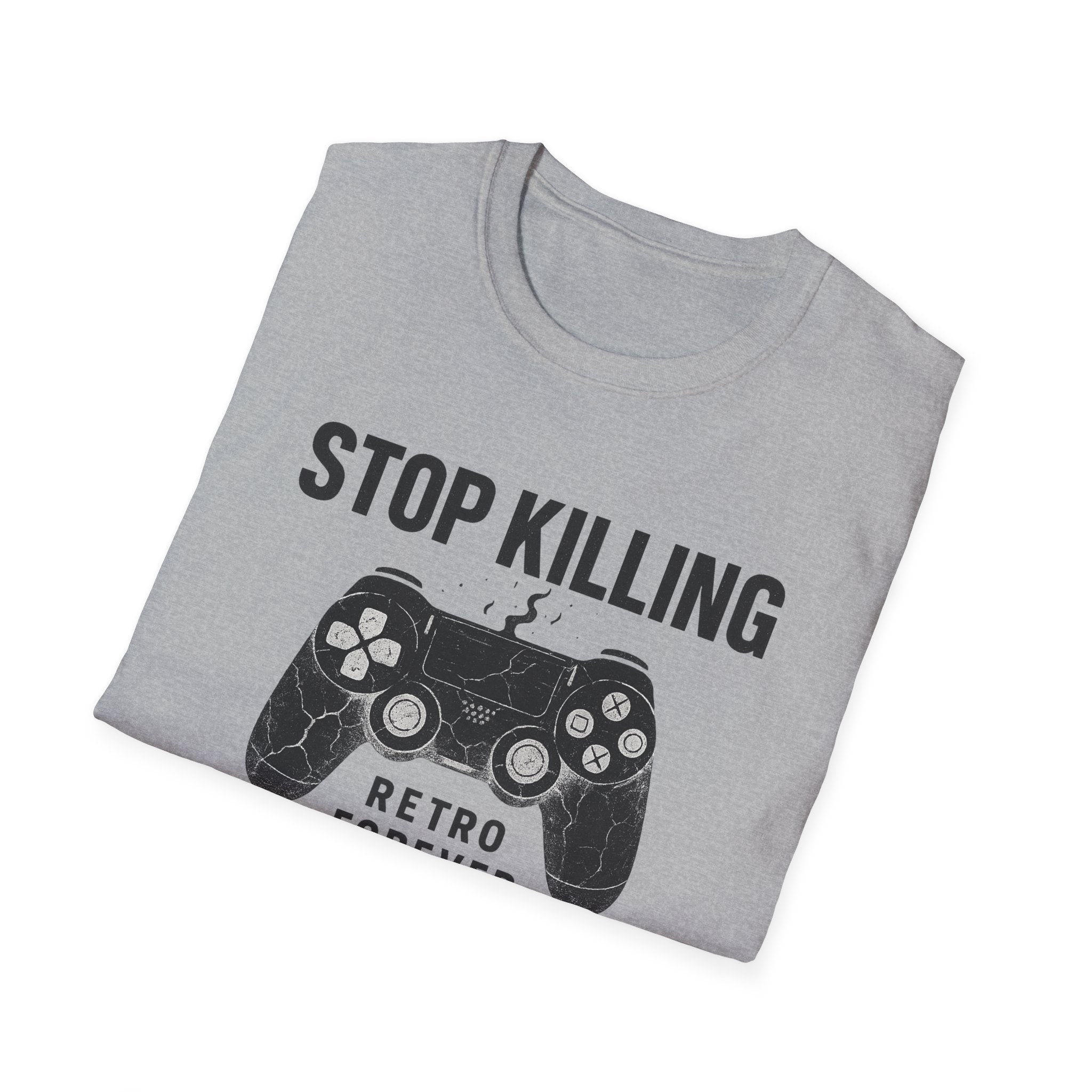 Retro Gaming T-Shirt, Stop Killing Games Tee, Gamer Gift, Video Game Apparel, Unisex Softstyle Shirt, Perfect for Birthdays, Holidays