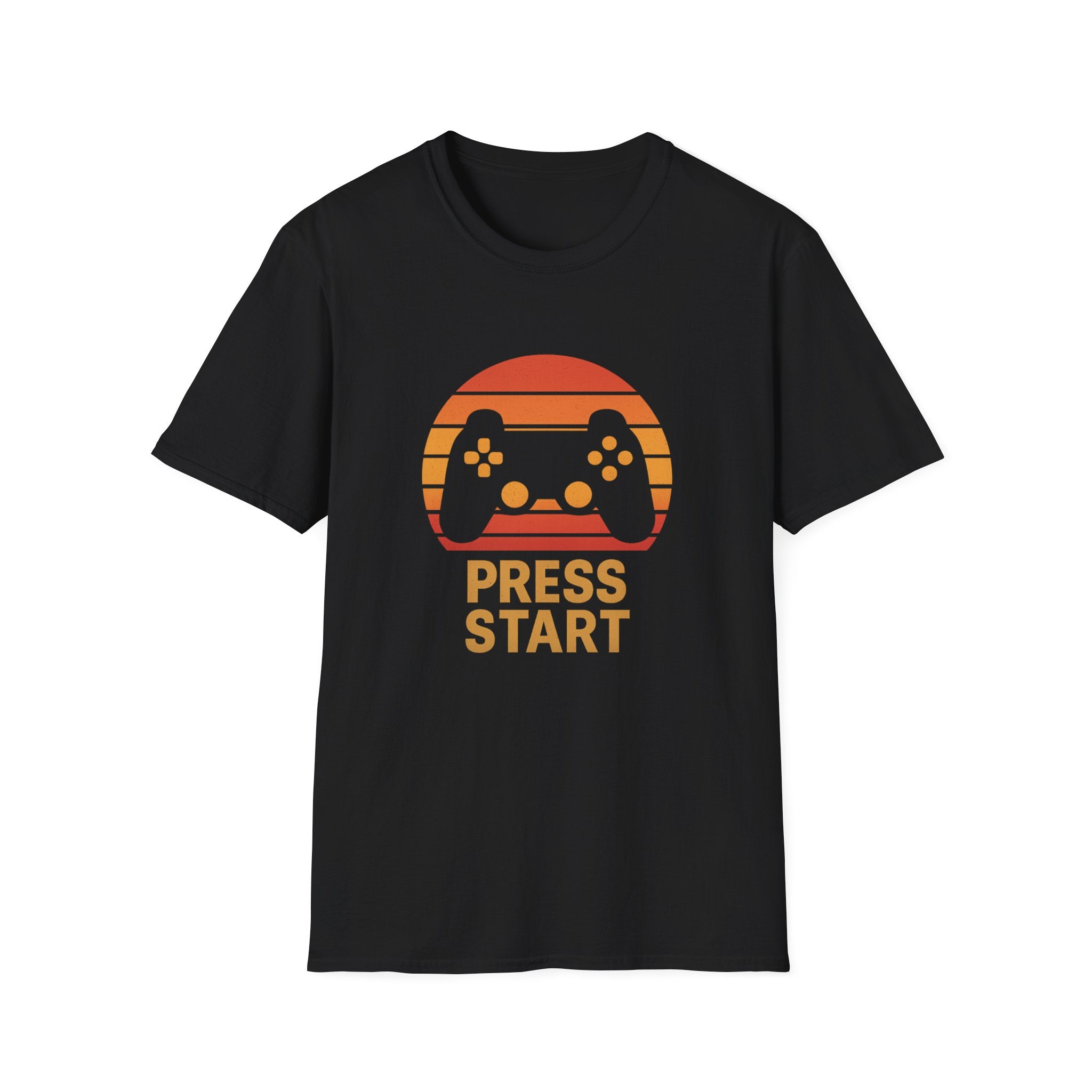 Retro Gamer T-Shirt - Press Start, Unisex Game Tee, Video Game Shirt, Gift for Gamers, Casual Wear, Vintage Gaming Style